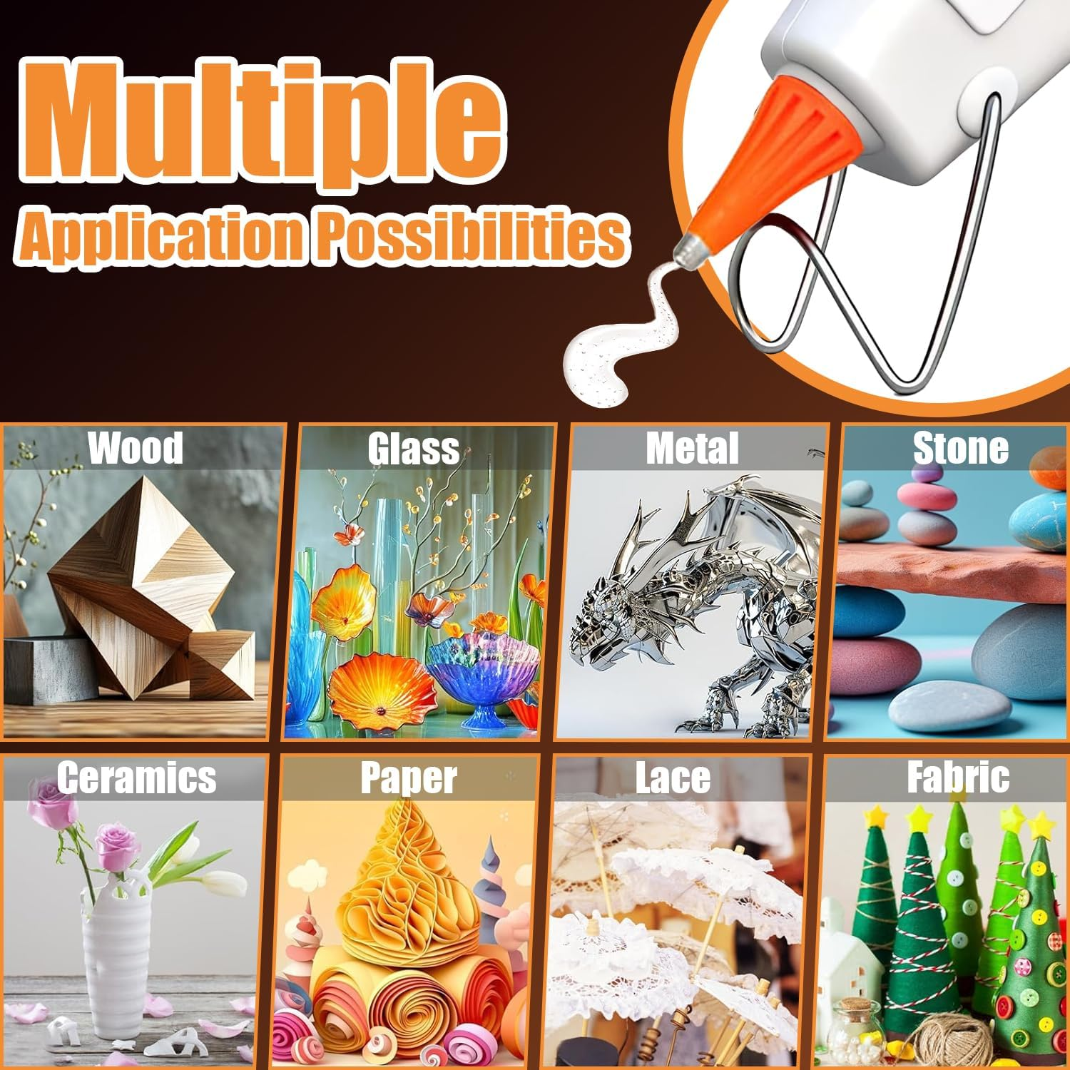 Mini Glue Gun Kit with 42 Gun Sticks(150Mm X 7Mm) for Australia, 30W Fast Heating Hot Melt Gun, Lightweight Craft Hot Glue Gun for School Crafts DIY Arts and Quick Home Repairs image number 6