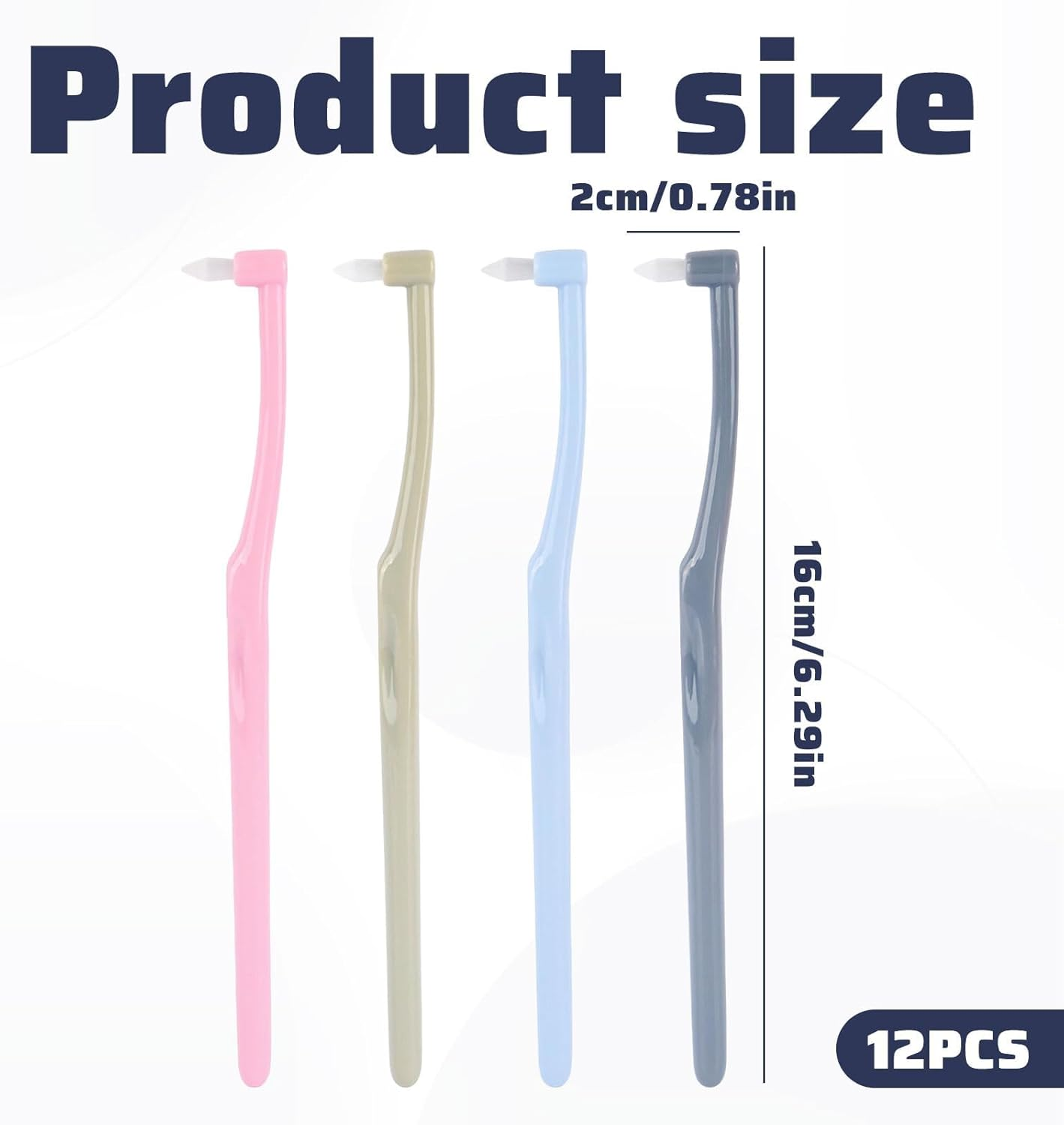 12 Pcs Interdental Toothbrush, Tufted Toothbrushes, Soft Single Interspace Toothbrush, Slim End Tufted Tapered Tooth Brush for Orthodontic Braces, Detail Cleaning, Tooth Brush for Line and Bridges image number 3