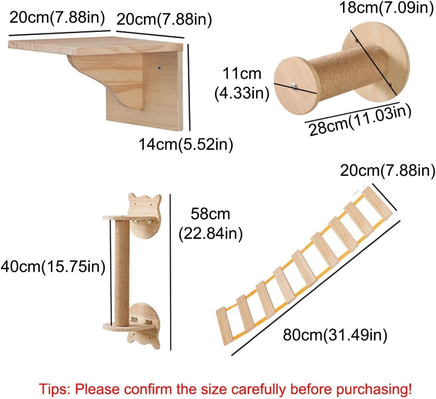 Delicate Cat Tree Wall Mounted Cat Tower Shelves Climbing Shelf Set Kitten Perch Activity Center for Playing Exploring image number 3