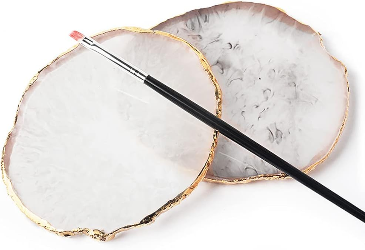 Resin Agate Piece Nail Art Palette Make up Palettes Manicure Painted Palette, Resin Gel Polish Palettes Nail Art Polish Mixing Palette for Nail DIY Design Nail Art Polish Mixing Blending Tools image number 3