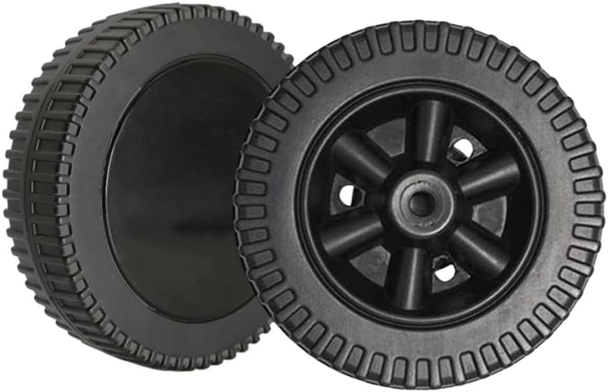 Naisfei Pack of 2 Plastic Grill Wheels, Grill Wheel Replacement Parts, 6 Inch Grill Wheels for Gas Grills and Other Brands, Black Wheels