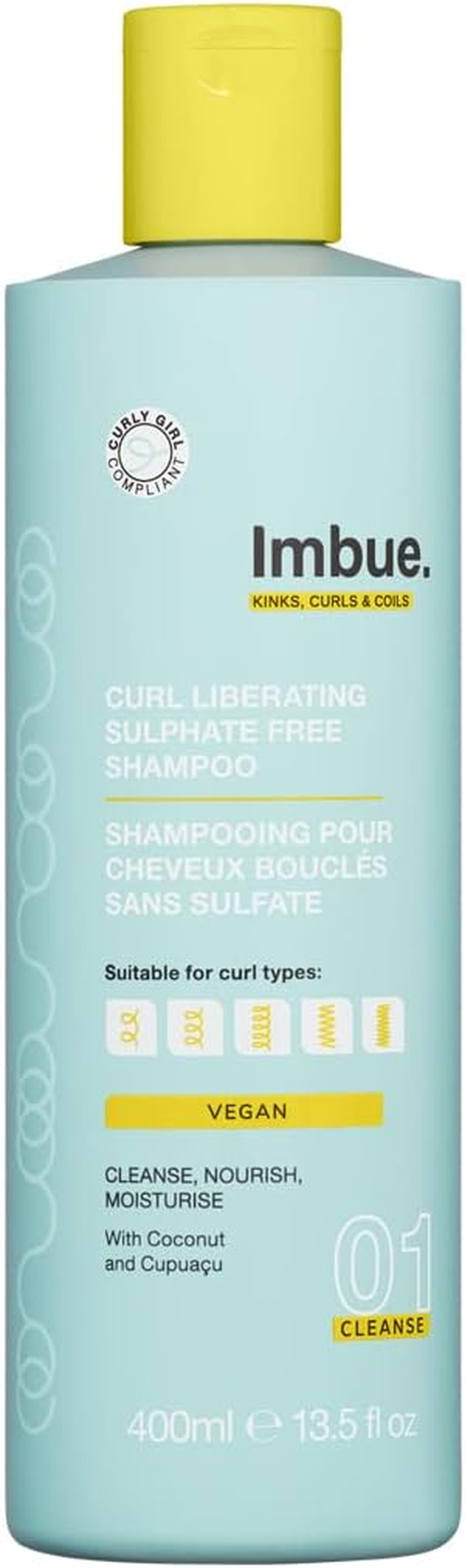 Imbue Curl Liberating Sulphate Free Shampoo, Sulphate Free Shampoo for Curls - Vegan and 'Curly Girl' Method Friendly, 400 G