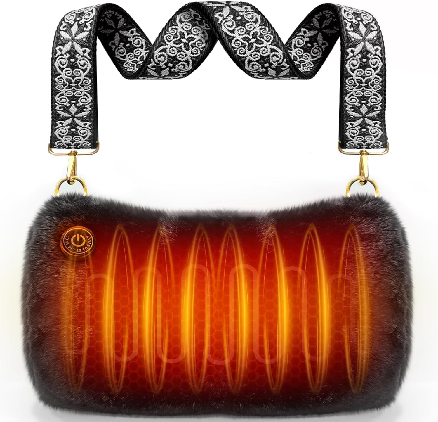 Uncn Rechargeable Hand Warmer Pouch with 10000Mah Power Bank Electric Heated Gloves for Women Reusable Portable Muff Shoulder Bag for Winter Cold Weather Gifts