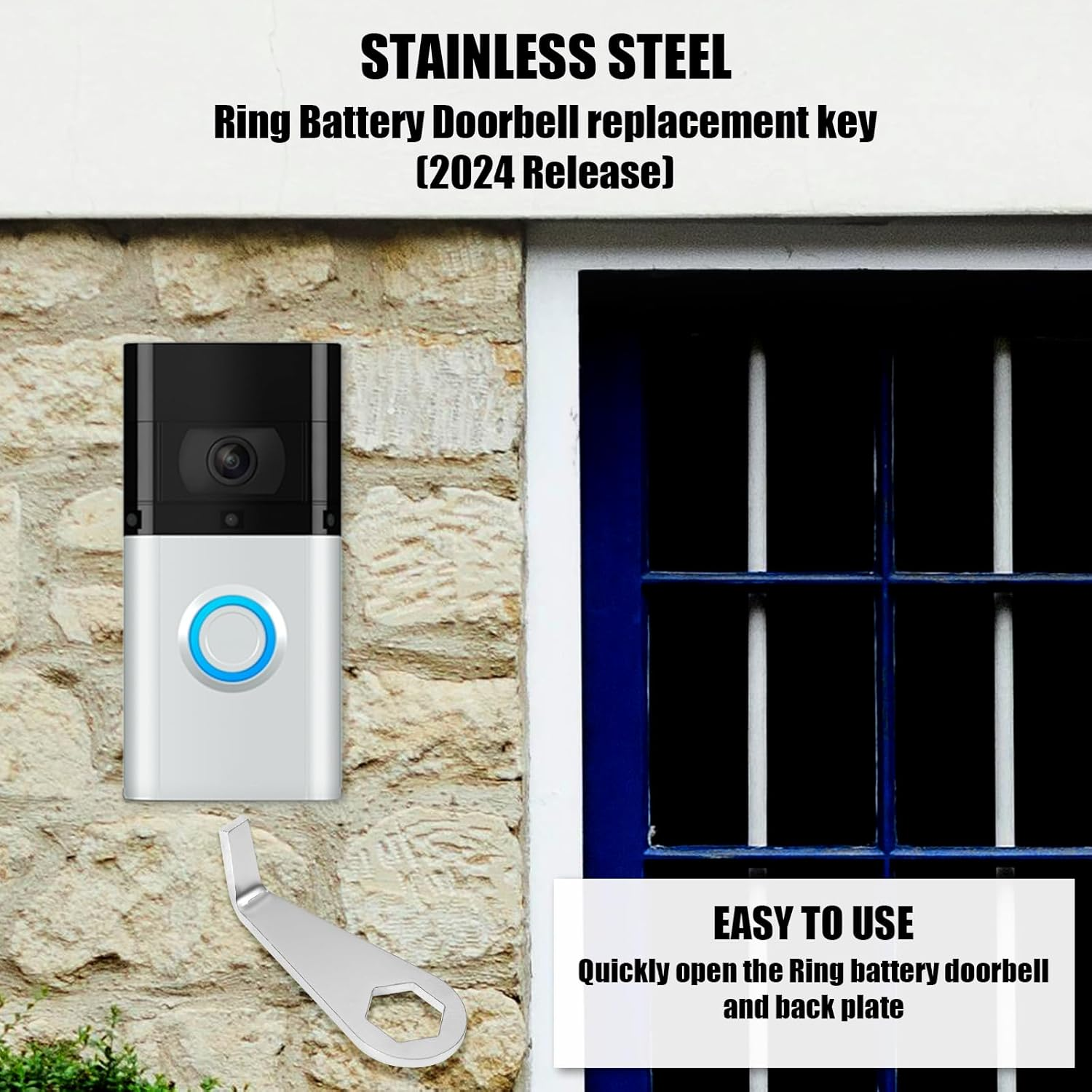 2Pcs Video Doorbell Key Replacement Tool, Stainless Steel Doorbell Key Tool Video Doorbell Removal Key Doorbell Screwdriver Compatible with Battery Doorbell (2024 Release) image number 5