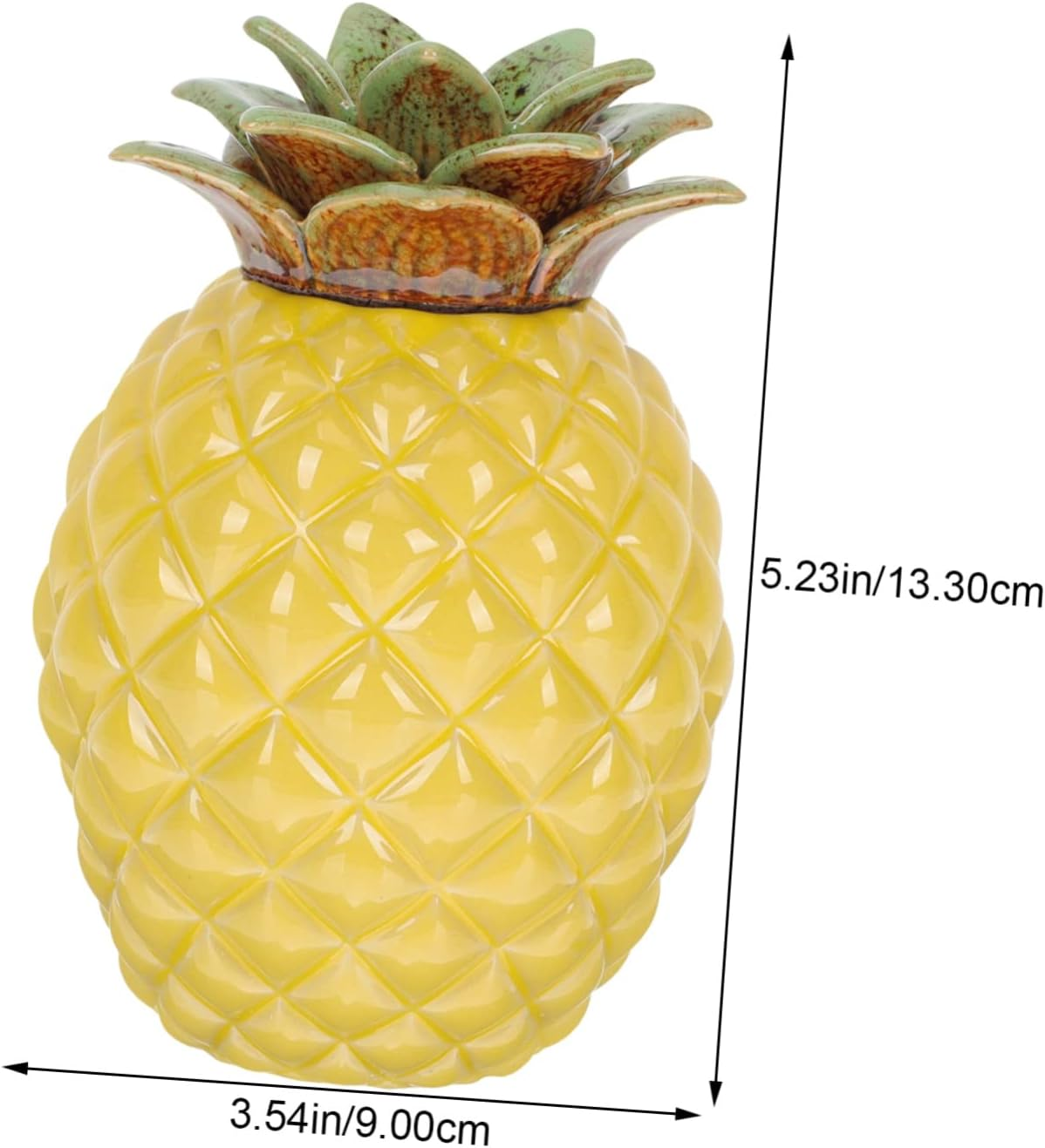 OKUMEYR Ceramic Pineapple Shape Tea Canister Tea Storage Jar Airtight Lid Home Office Decor image number 2