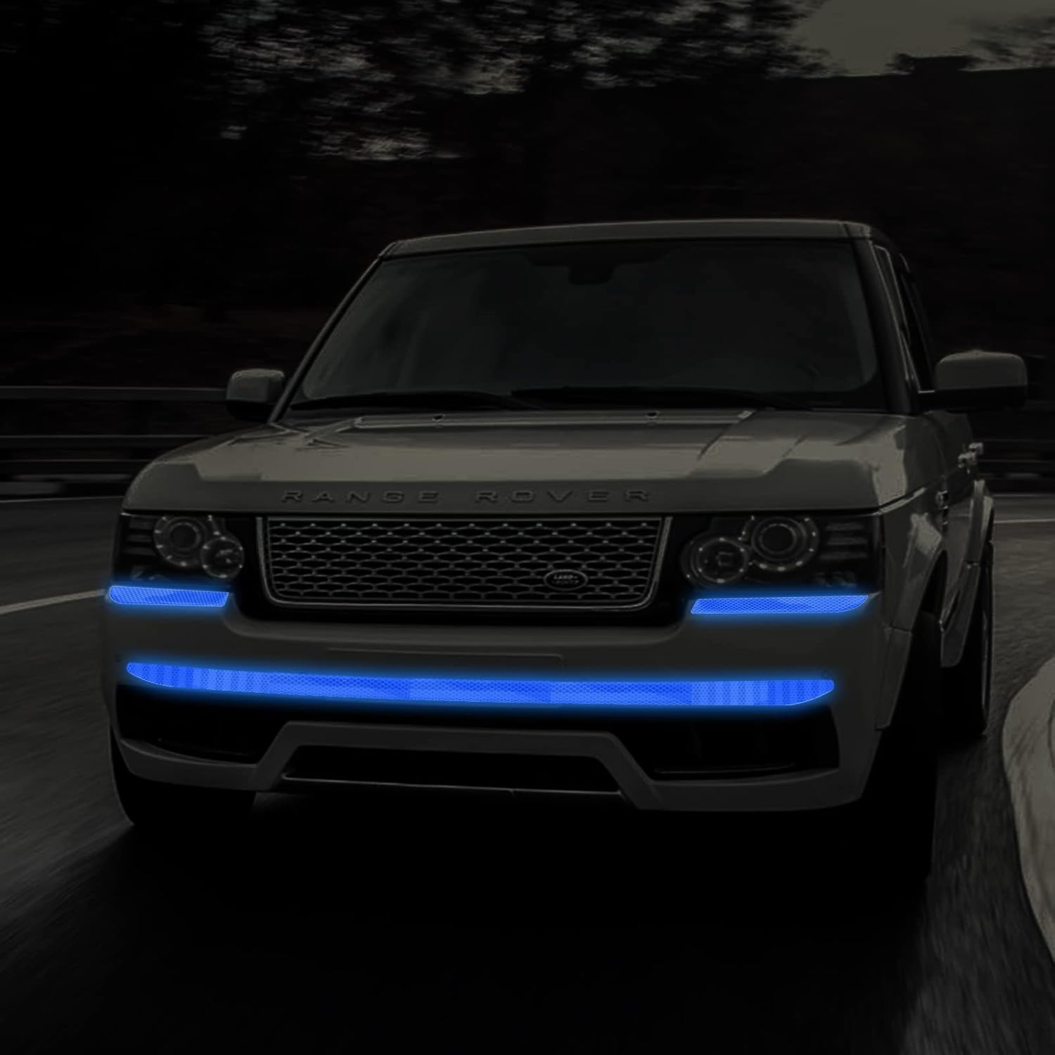 Frienda 7 Pcs Auto Strong Reflective Stickers Includes Car Bumper Reflective Stickers Car Trunk Mirror Decals Night Visibility Waterproof Self Adhesive Decals for Safety(Blue) image number 6