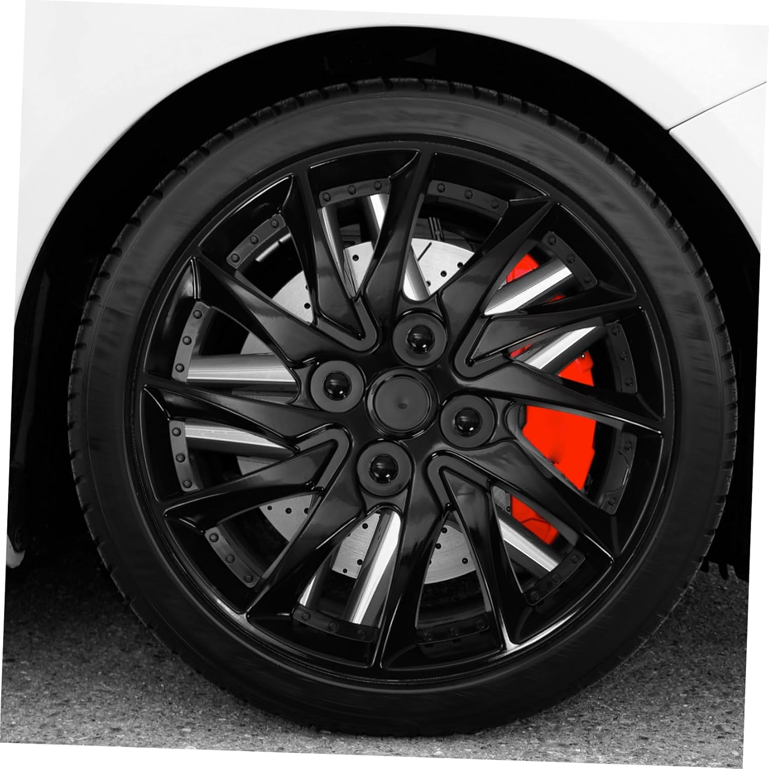 Kichvoe Wheel Hubcaps 14 Inch Pp Hub Wheel Covers with Impact Protection Exterior Maintenance image number 2