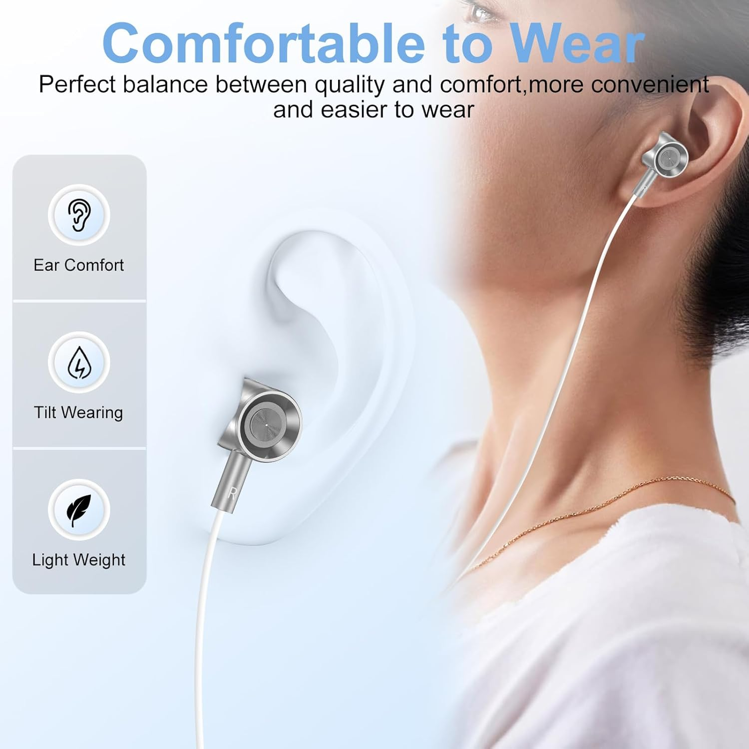 For Iphone 17 Pro Max USB C Wired Ear Buds for Iphone 17 17 Pro 17 Air 16E 16 Pro Max 15 plus 15,USB Type C Headphones with Microphone Earphone Earbuds for Samsung Galaxy S25 Ultra S24 S23 A17 A36 A56 image number 1