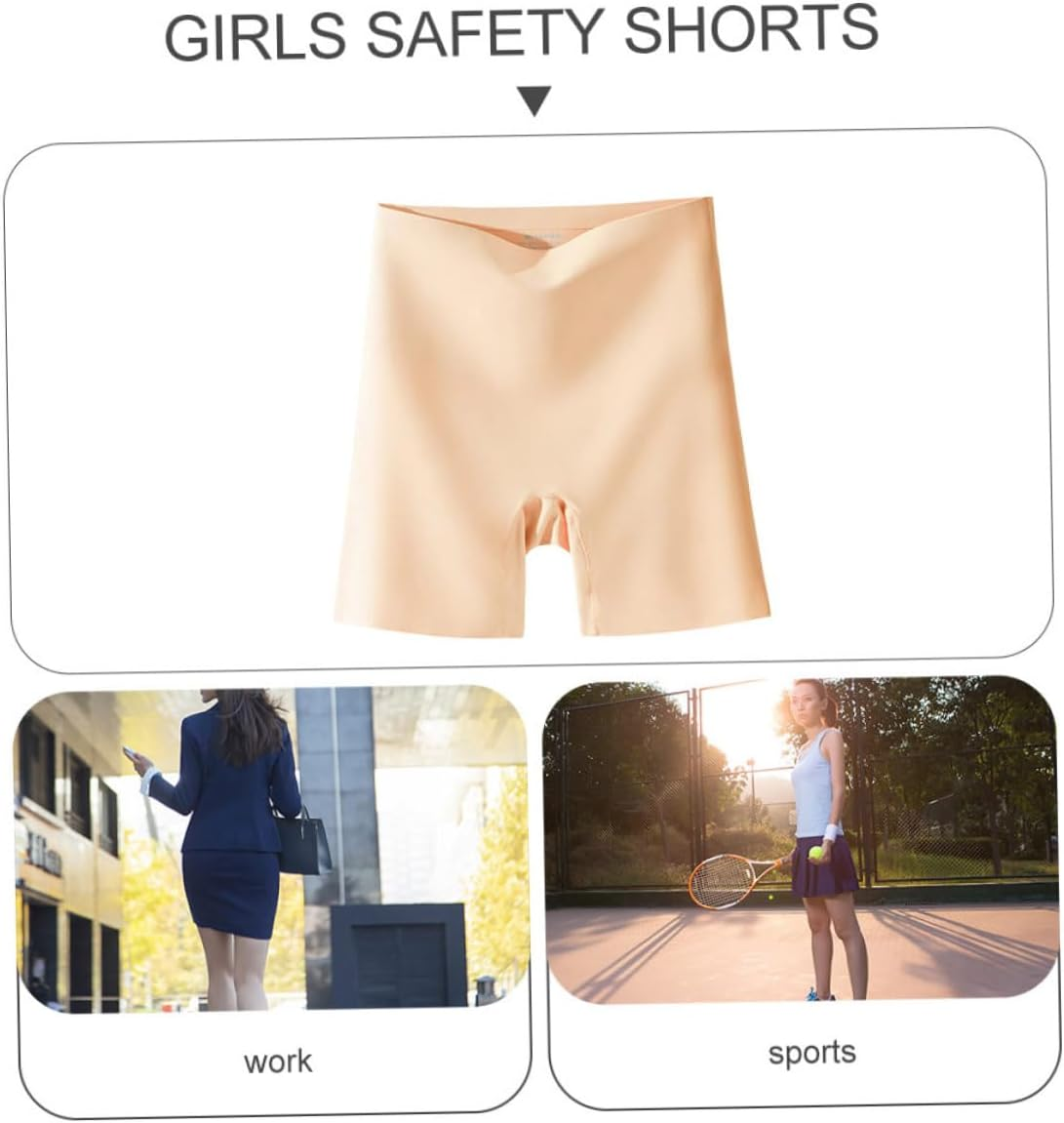 Ipetboom Seamless High-Waist Safety Shorts For, Ice Cooling Thin Anti-Exposure Underwear, Skin Color L, Tummy Control and Hip Lift Khaki image number 1