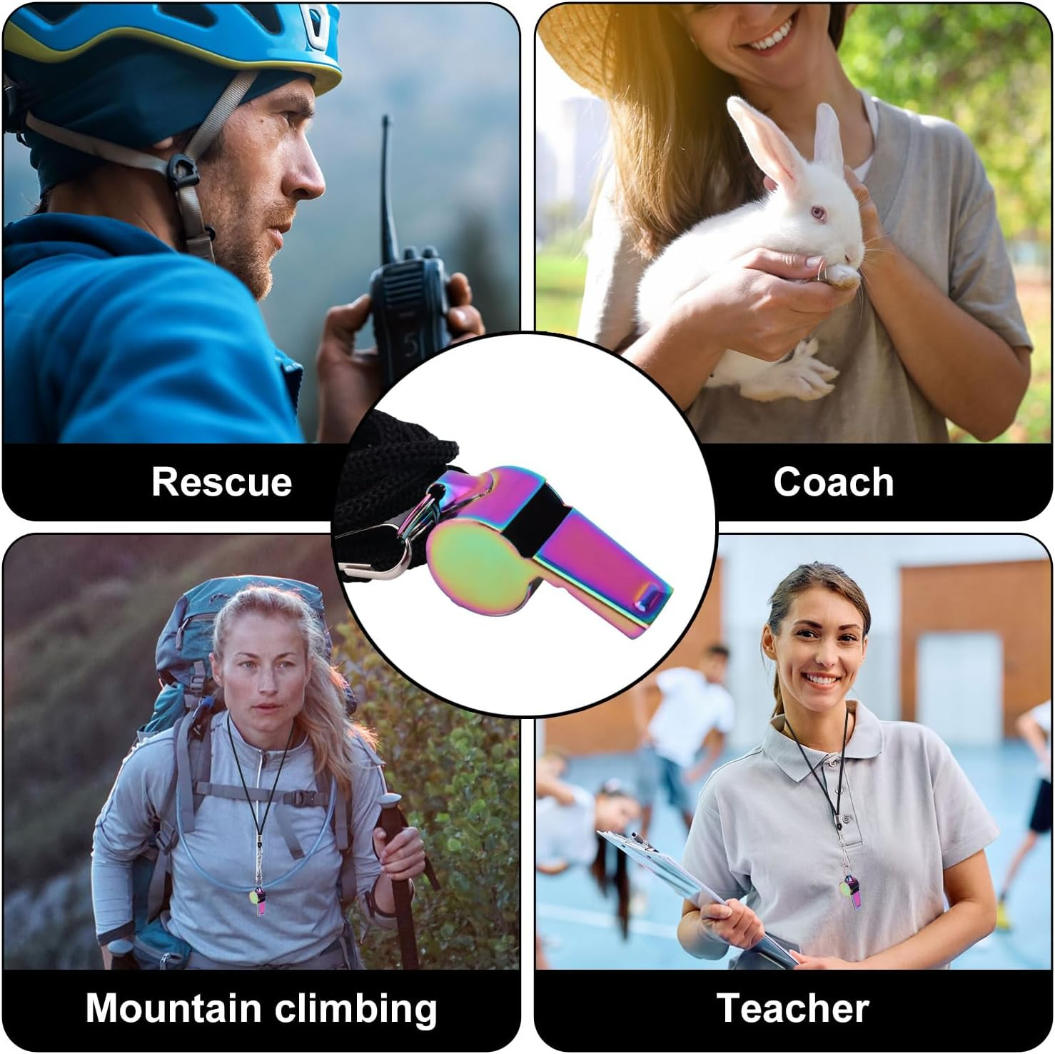 XIHIRCD 3Pcs Whistles with Lanyard, Colorful Stainless Steel Whistle with Nylon Lanyard Sports Whistle Coach with Lanyard Coach Whistle Sports Whistle with Lanyard for Coaches Referees