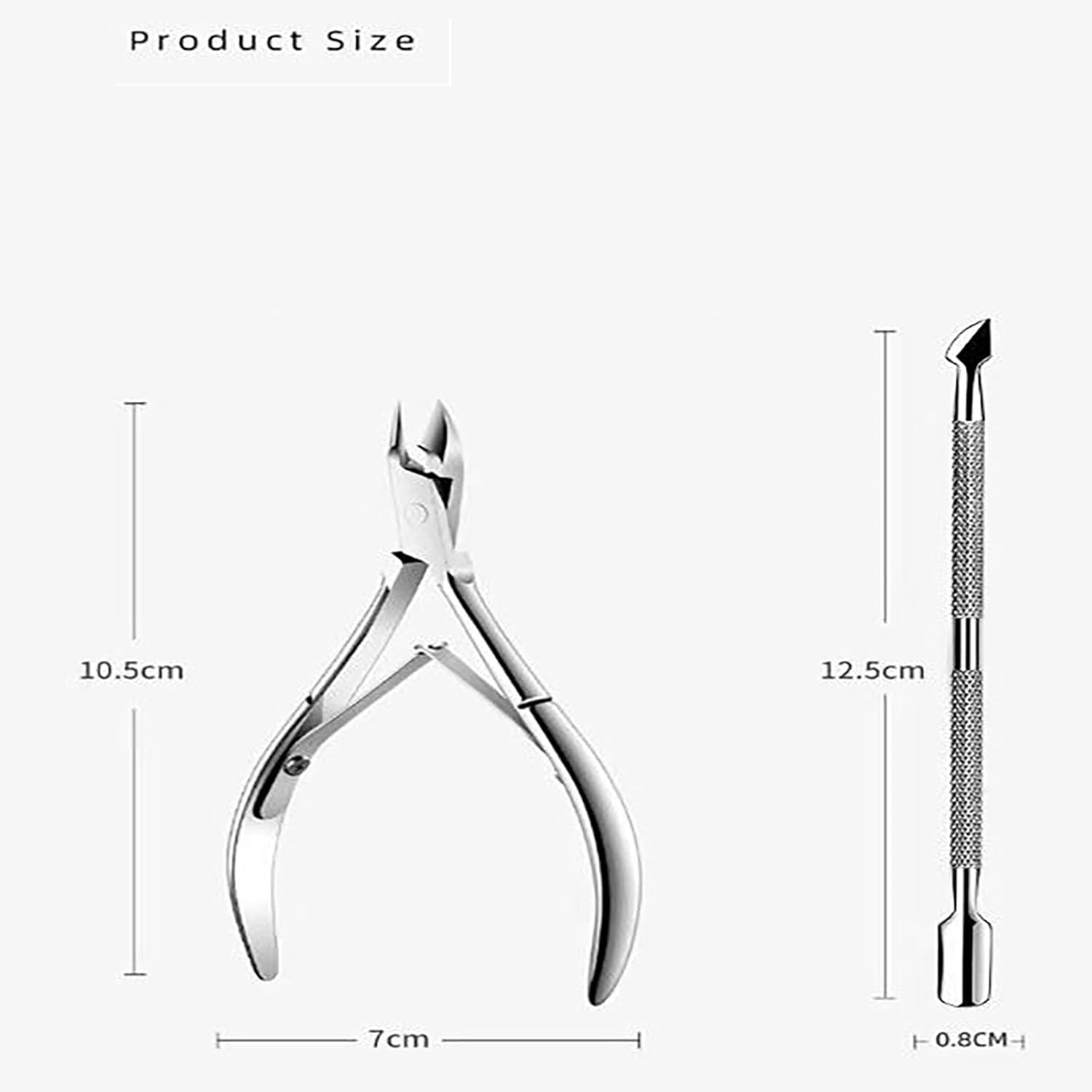 SYGELER Professional 3-In-1 Stainless Steel Cuticle Trimmer Set &ndash; Precision Cuticle Pusher & Nippers for Salon-Perfect Manicure/Pedicure &ndash; Hypoallergenic Nail Care Kit for Sensitive Skin