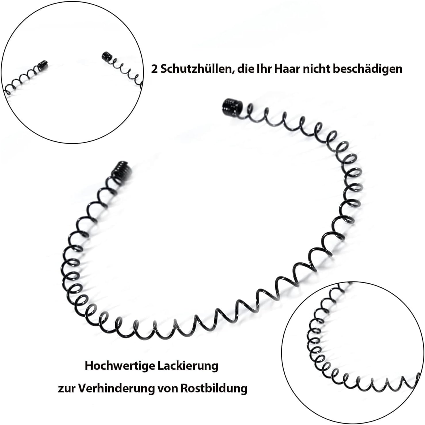 Pack of 12 Metal Hair Bands, Black Hair Band, Wave Metal, Headband, Unisex, Multi-Style Hair Bands for Men, Women, for Sports, Yoga, Makeup image number 6