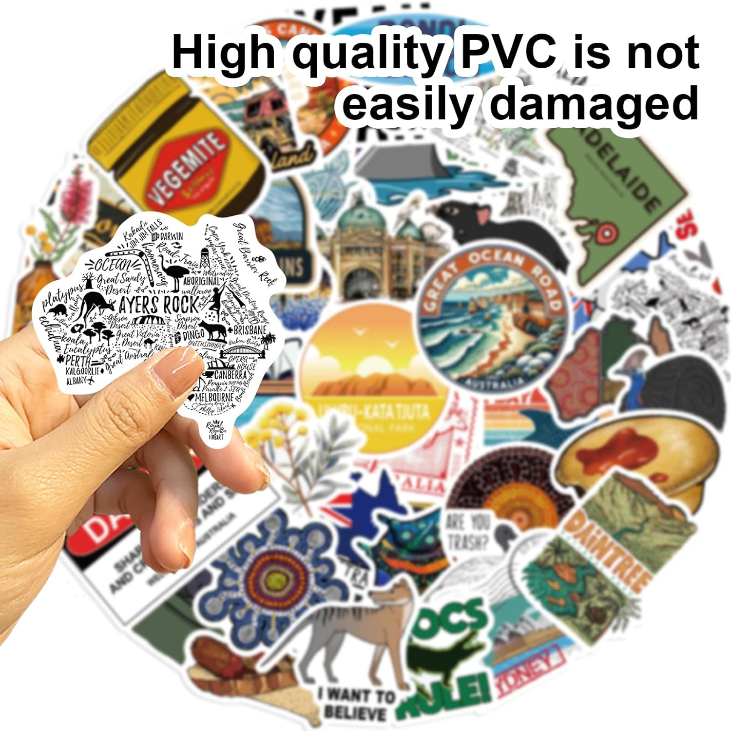 SZXYCZL 50Pcs AU Country Stickers, Cute Country Animals Journaling Scrapbooking Waterproof Vinyl Decals for Adults, Stickers for Journal Water Bottle Suitcase-Au image number 6