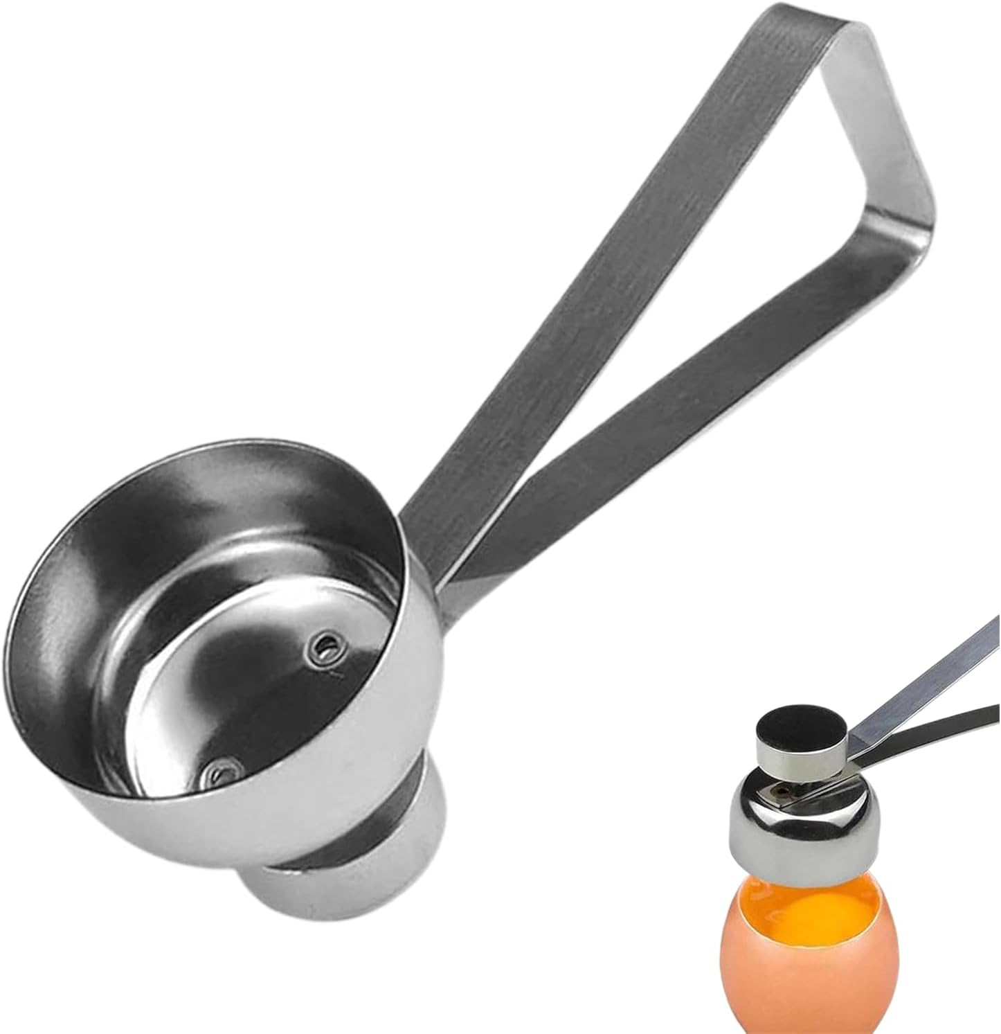 Egg Topper Stainless Steel Shell Opener Cutter Handheld Egg Cracker Tool Eggs Separator Cracker for Raw or Soft Hard Boiled Egg Kitchen Gadgets Boiled Egg Cutter image number 5