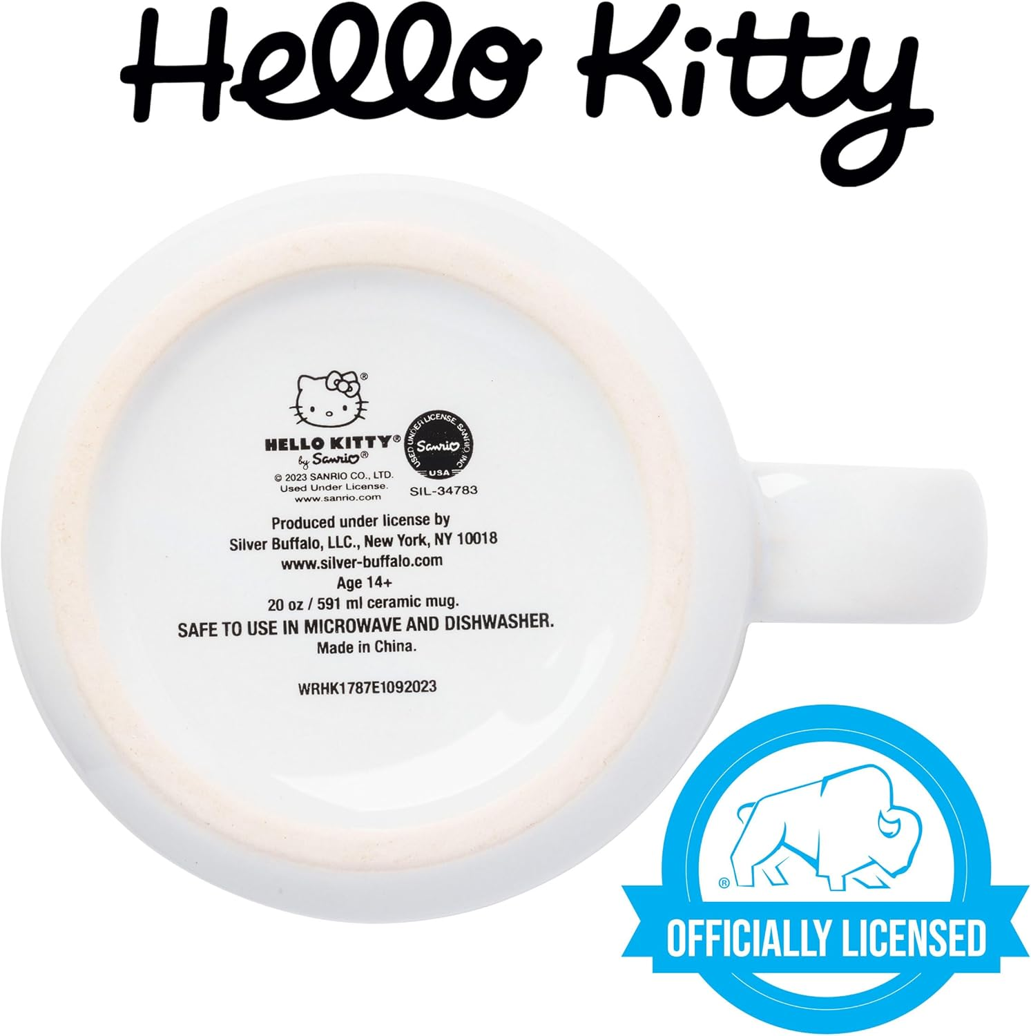 Silver Buffalo Sanrio Hello Kitty Leopard Outfit Ceramic Camper Mug, 20 Ounces image number 1