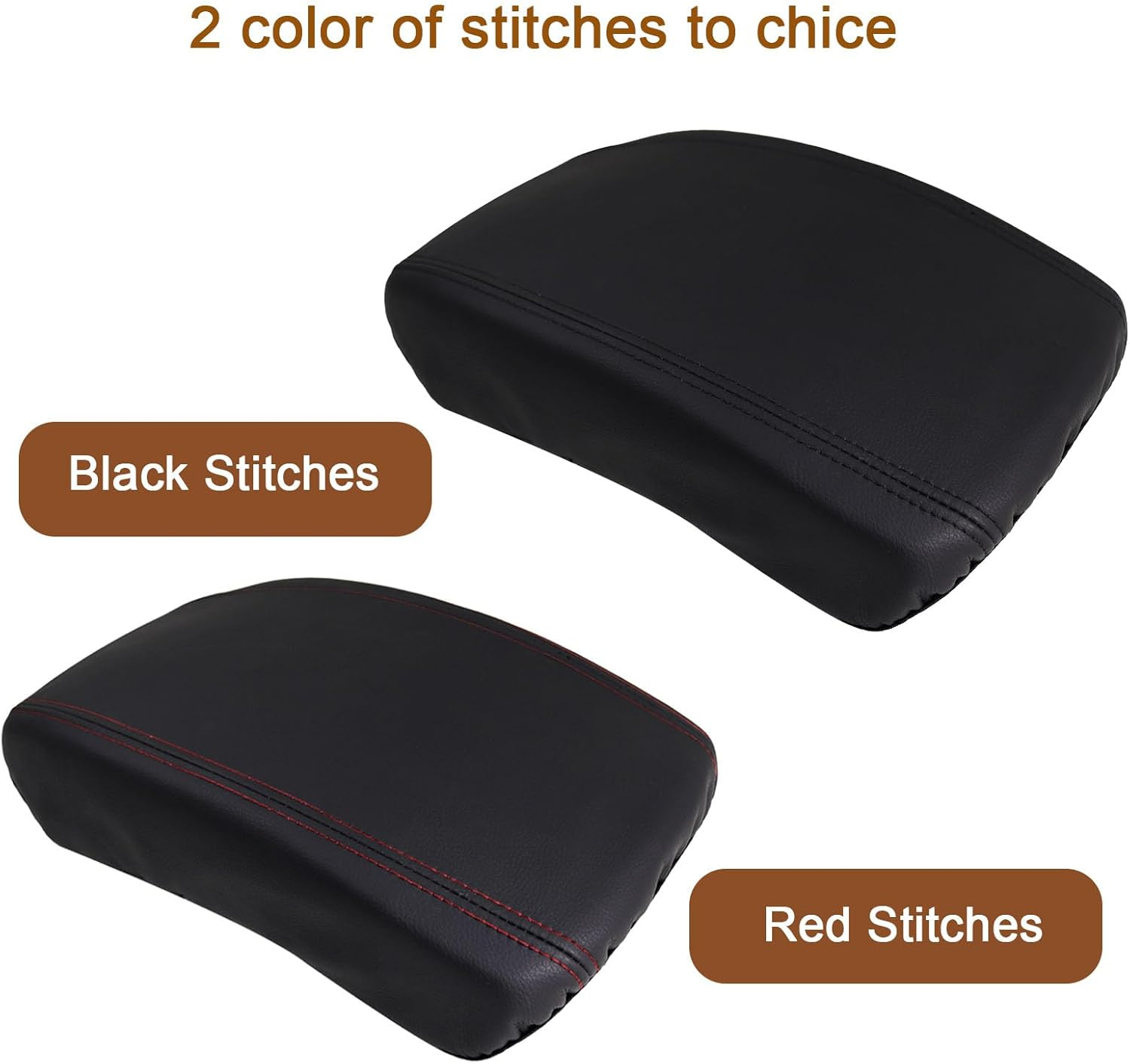 Car Armrest Fit 2024 Ranger Armrest Cover for Ford Ranger 2024 Accessories,Leather Center Console Cover Protector Compatible with 2024 Ford Ranger Xl/Xlt/Lariat(Red Stitches) image number 5