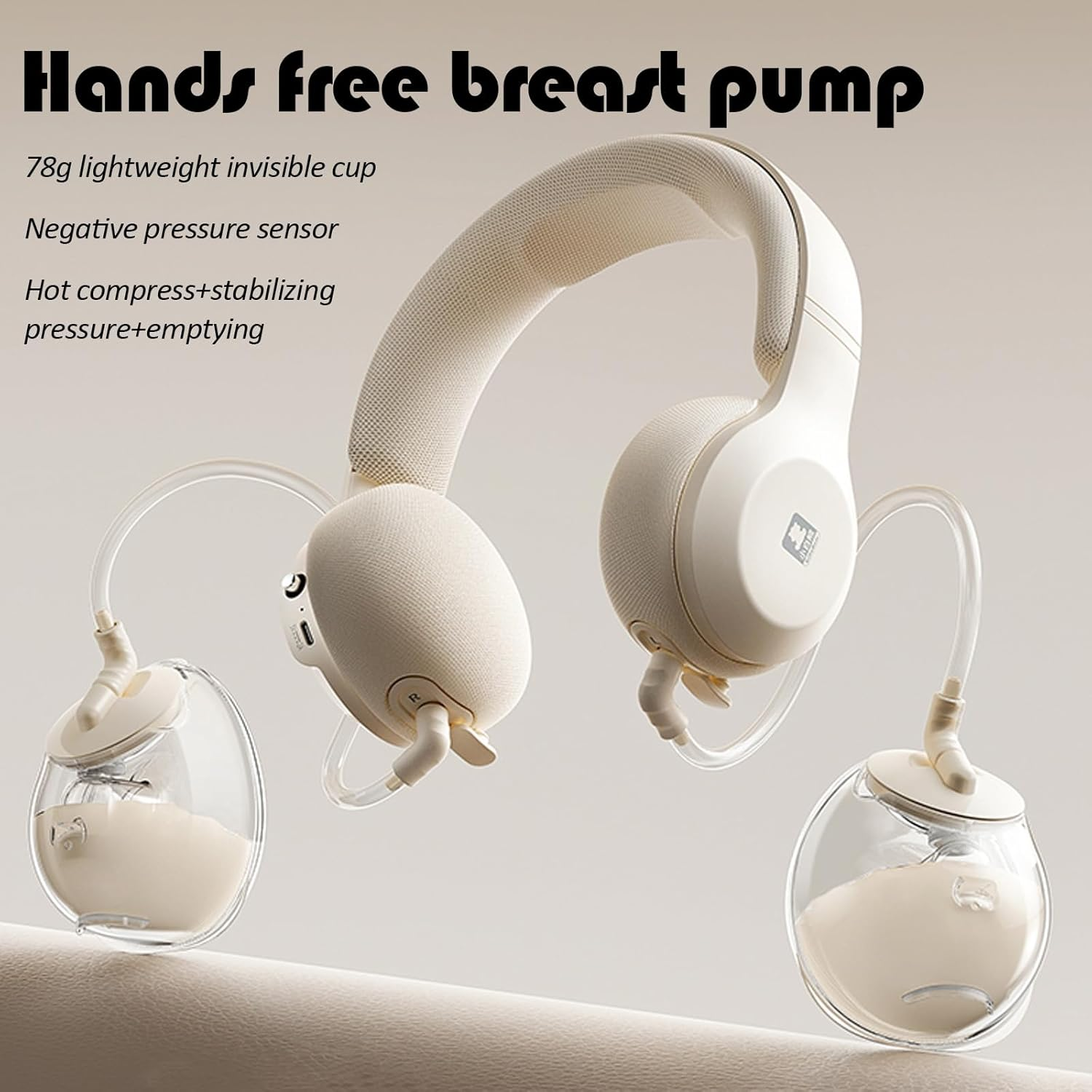 Hanging Neck Breast Pumps,Hands Free Electric Breast Pump,78G Ultra Light Breast Cup,Neck Hot Compress,Pressure Stabilization Prevent Pain,Keep Emptying,Portable Storage Bag&Breast Pump Set image number 2