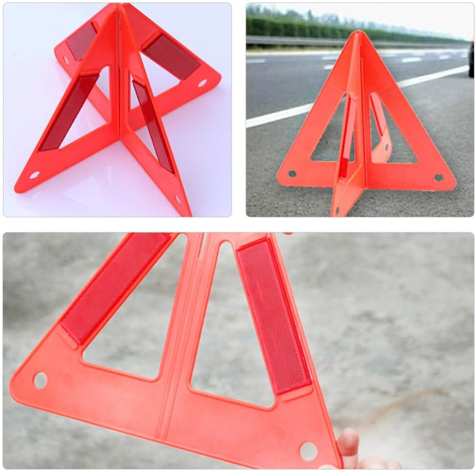 3Pcs Triangle Warning Signs Reflective Roadside Auto Warning Triangle for Car Emergency Safety Use image number 4