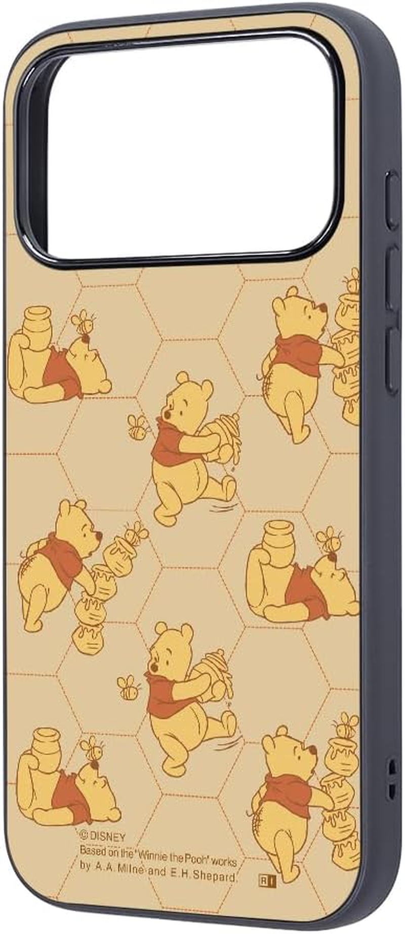 Ingram Case for Iphone 17 Pro Max, Winnie the Pooh (Disney Official), Shockproof, Shock-Absorbing, Bumper, Hybrid Case, Easy to Hold, Cute, Disney Character, Winnie the Pooh and Honey, Allover Pattern