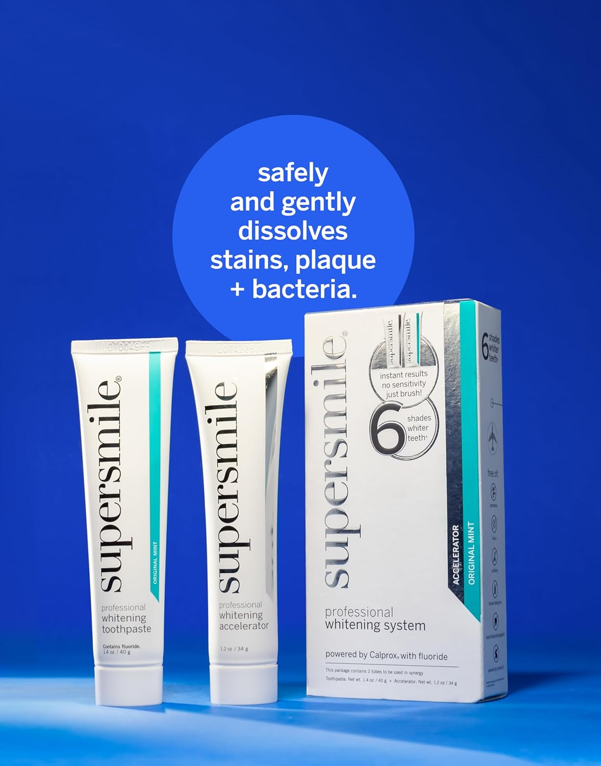 Supersmile Professional Teeth Whitening System - Whitening Toothpaste and Accelerator - Whitens up to 6 Shades image number 1