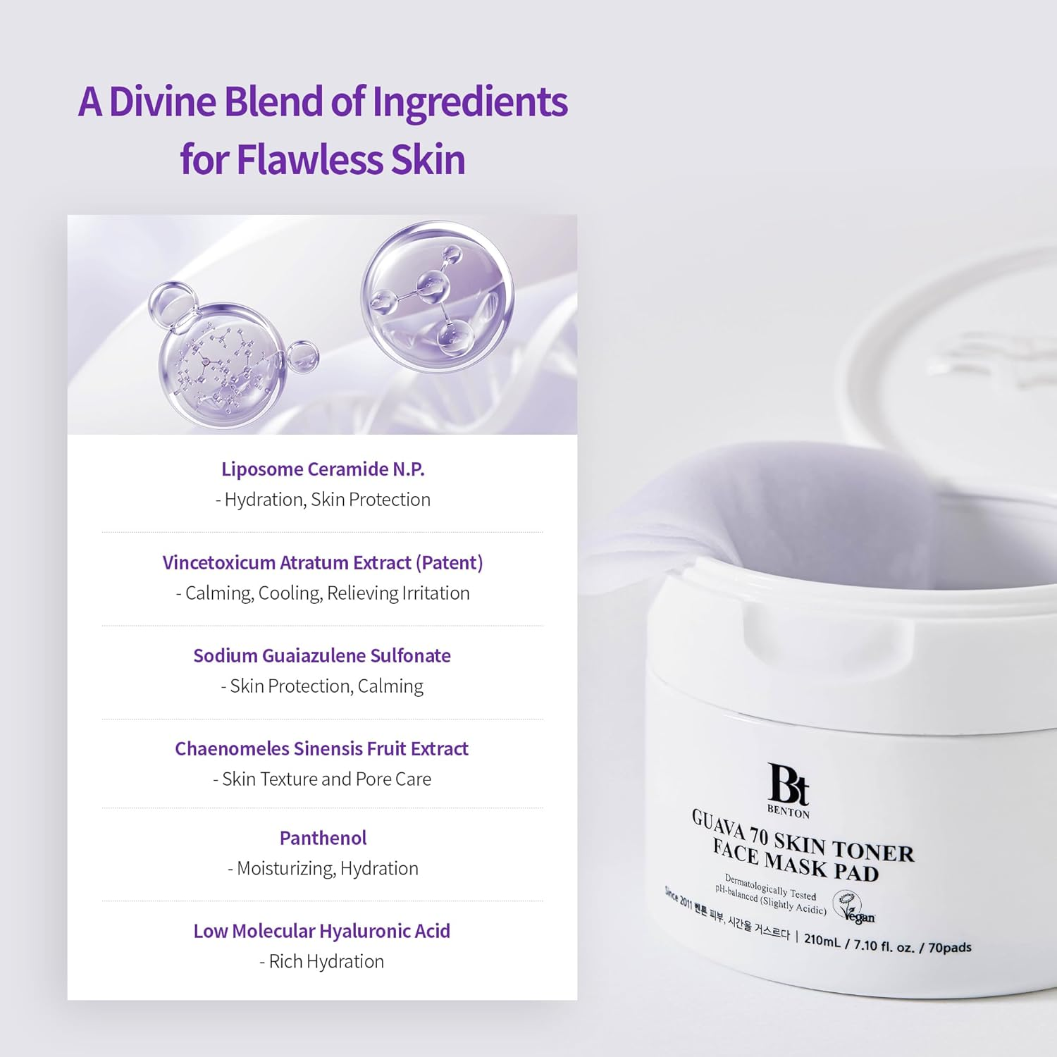 Benton Guava Skin Toner Face Mask 70 Pads image number 2