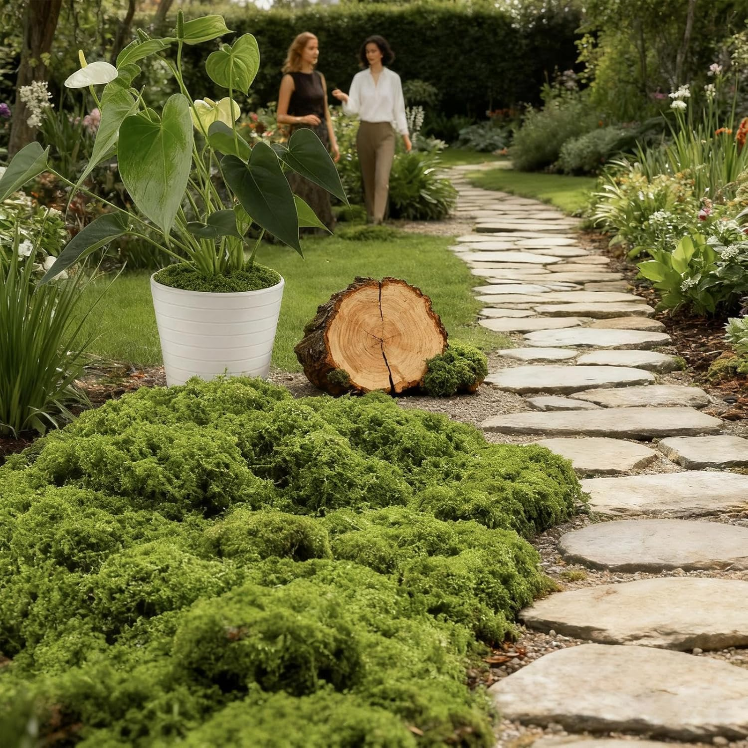 Artificial Moss for Houseplants - Realistic Artificial Green 300G | Decorative Green Moss for Terrarium Planter Pot Succulent Plants Home Decoration