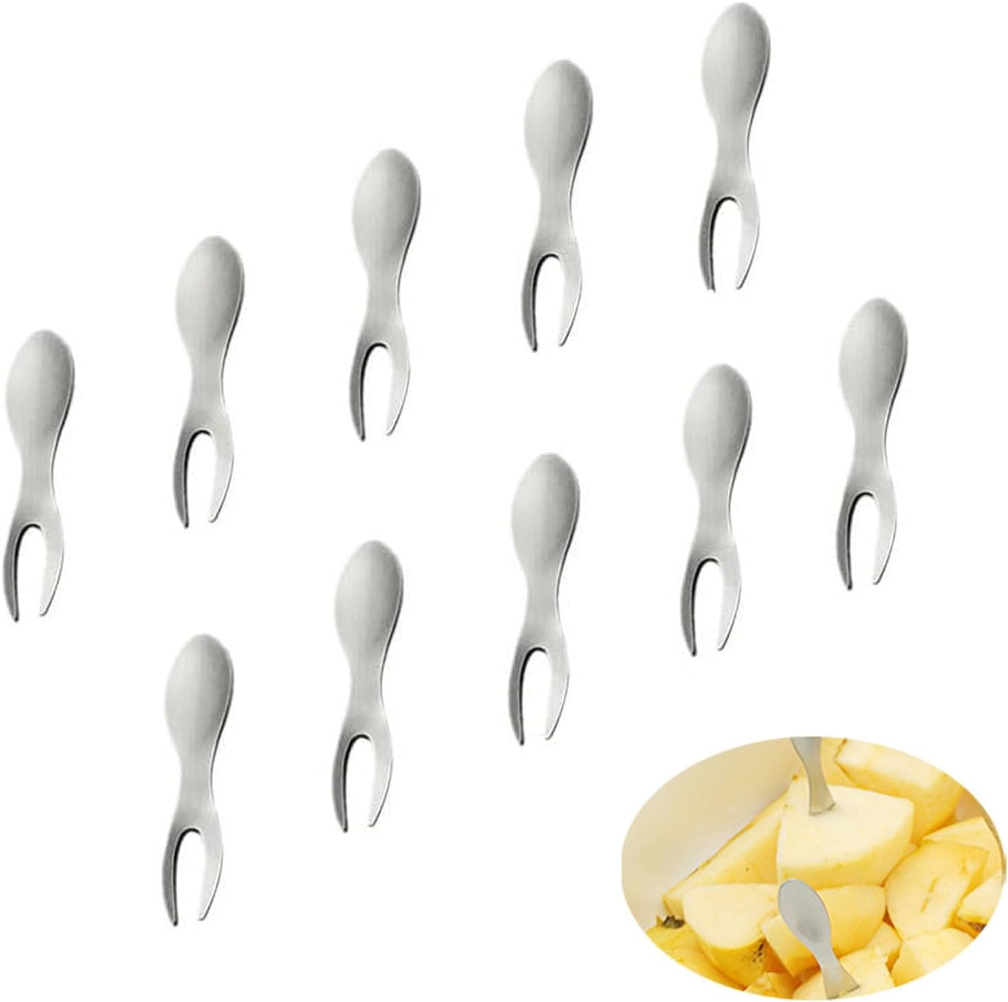 EOMECUIGAO Stainless Steel Corn Holders 10PCS Perfect for Corn on the Cob Fruits Snacks Ideal for Picnics Barbecues Parties image number 2