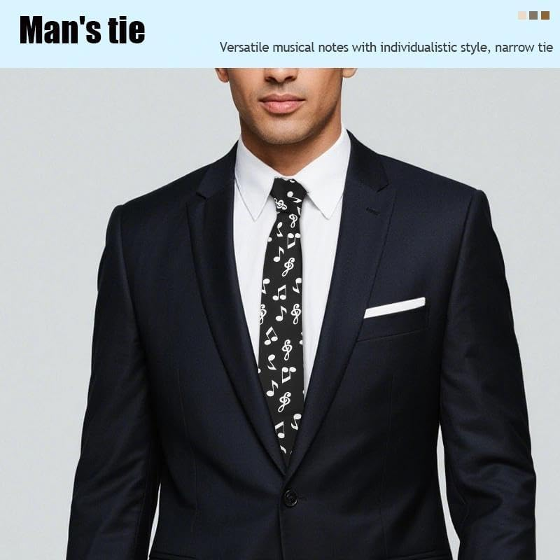 Mens Necktie Music Note Tie Novelty Bussiness Neckties Wedding Ties Fathers Day Birthday Gifts for Husband Father Musician Music Lovers Gift