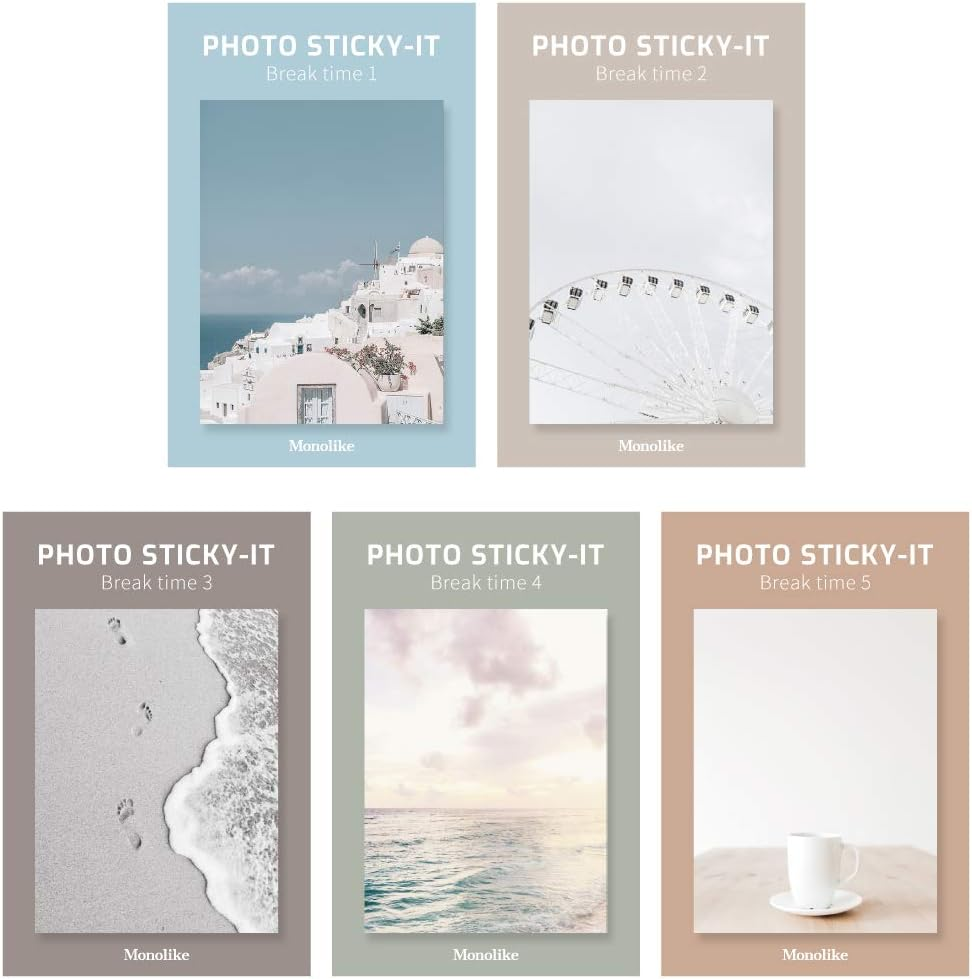 Monolike Feeling Sticky-It - 5P Set Self-Adhesive Memo Pad 50 Sheets