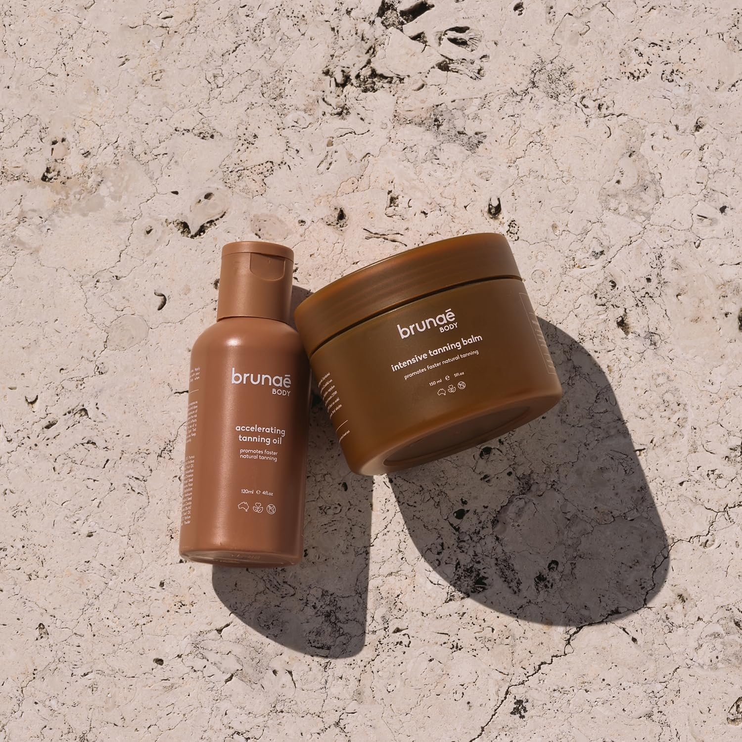 Brunae Body Tanoholic Duo - Accelerating Tanning Oil & Tanning Balm for Faster, Deeper Tan
