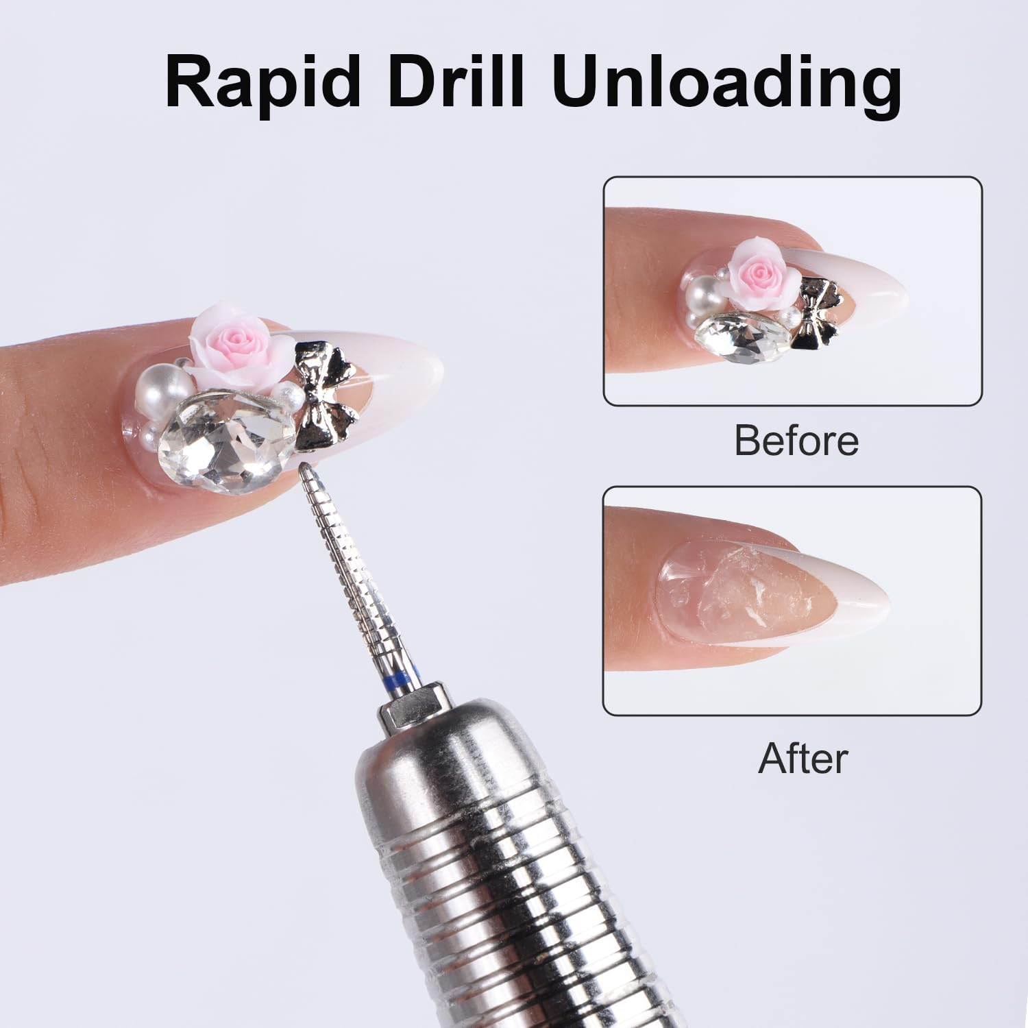 Beautilux Nail Cutter Attachment, 3/32 Inch Carbide Tungsten Bits, Quick Removal of Cuticle Polishing Gel for Manicure and Pedicure (NDB-LCO-M) image number 5