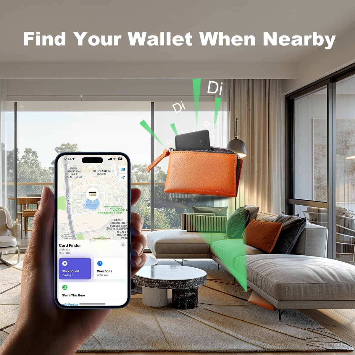 Wallet Tracker Card, Thin Bluetooth Tracker, Works with Apple Find My (Ios Only), Rechargeable, Wallet Finder and Item Locator for Wallet, Luggage Tags and More（One Pcs） image number 2