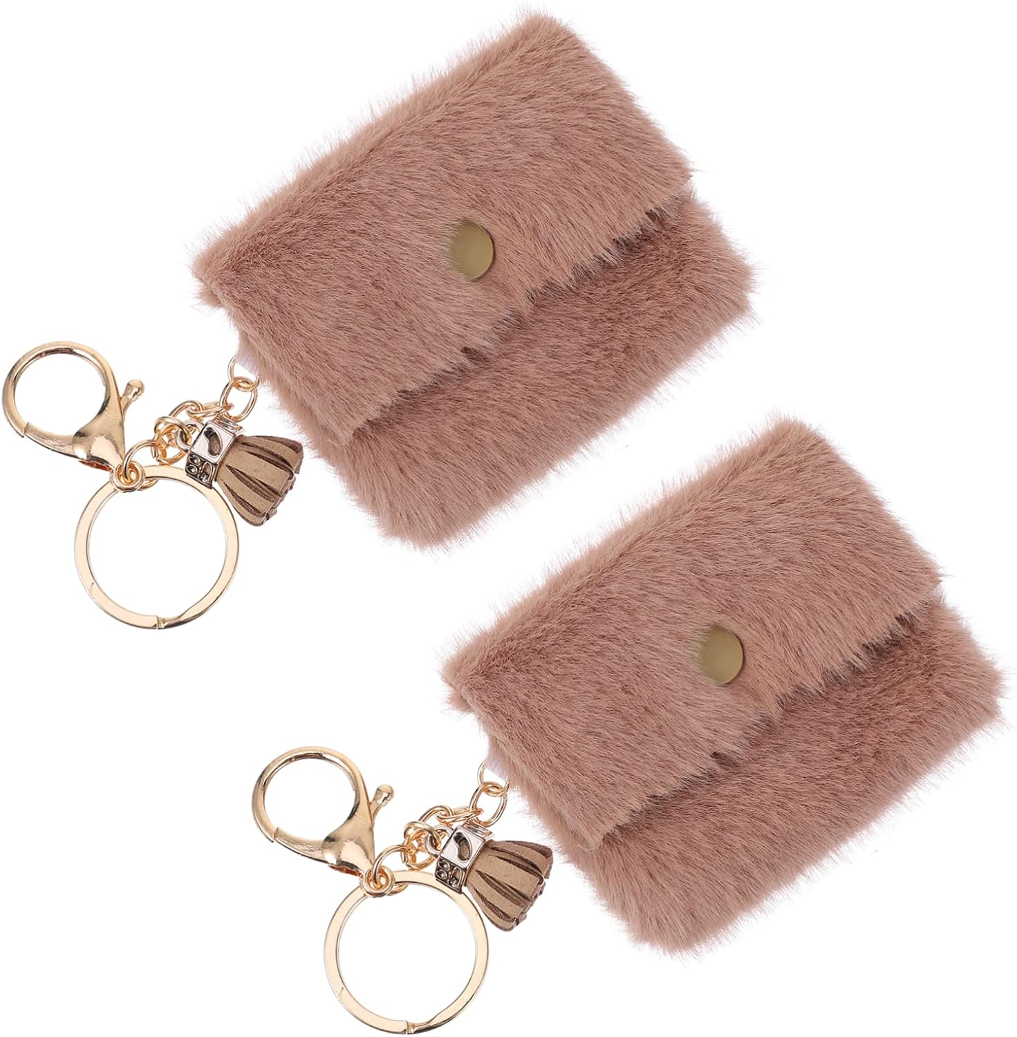 COLLBATH 2Pcs Mini Coin Purse Keychain Keyring Buckle Stylish Keychain Ring for Bag Phone Decor image number 1