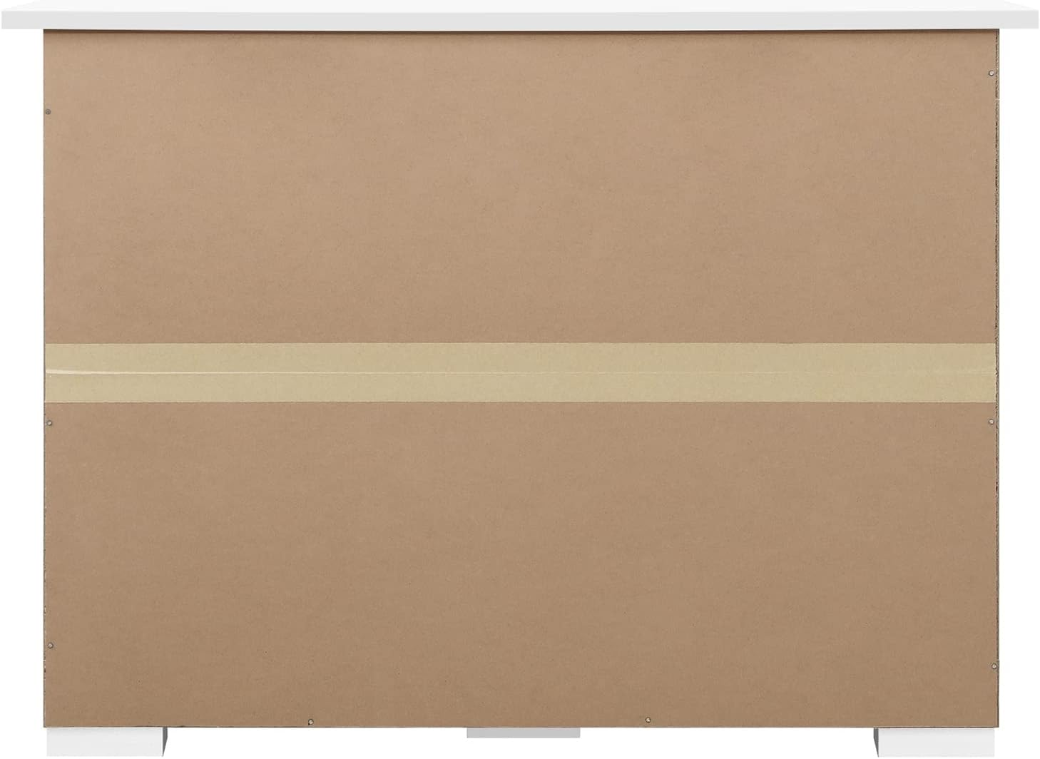 OIKITURE Sideboard Buffet Cabinet with Sliding Door - Stackable Cupboard with Storage, Open Side Panel, Low Console Table for Kitchen Living Room Dining Room, White image number 2