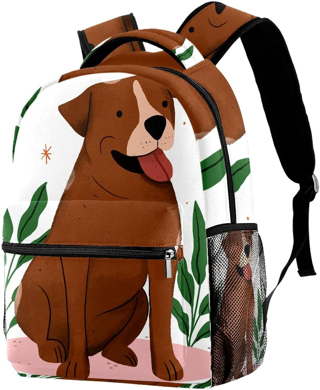 Cute Pitbull Illustration Backpack Students Shoulder Bags Travel Bag College School Tote Backpacks image number 5