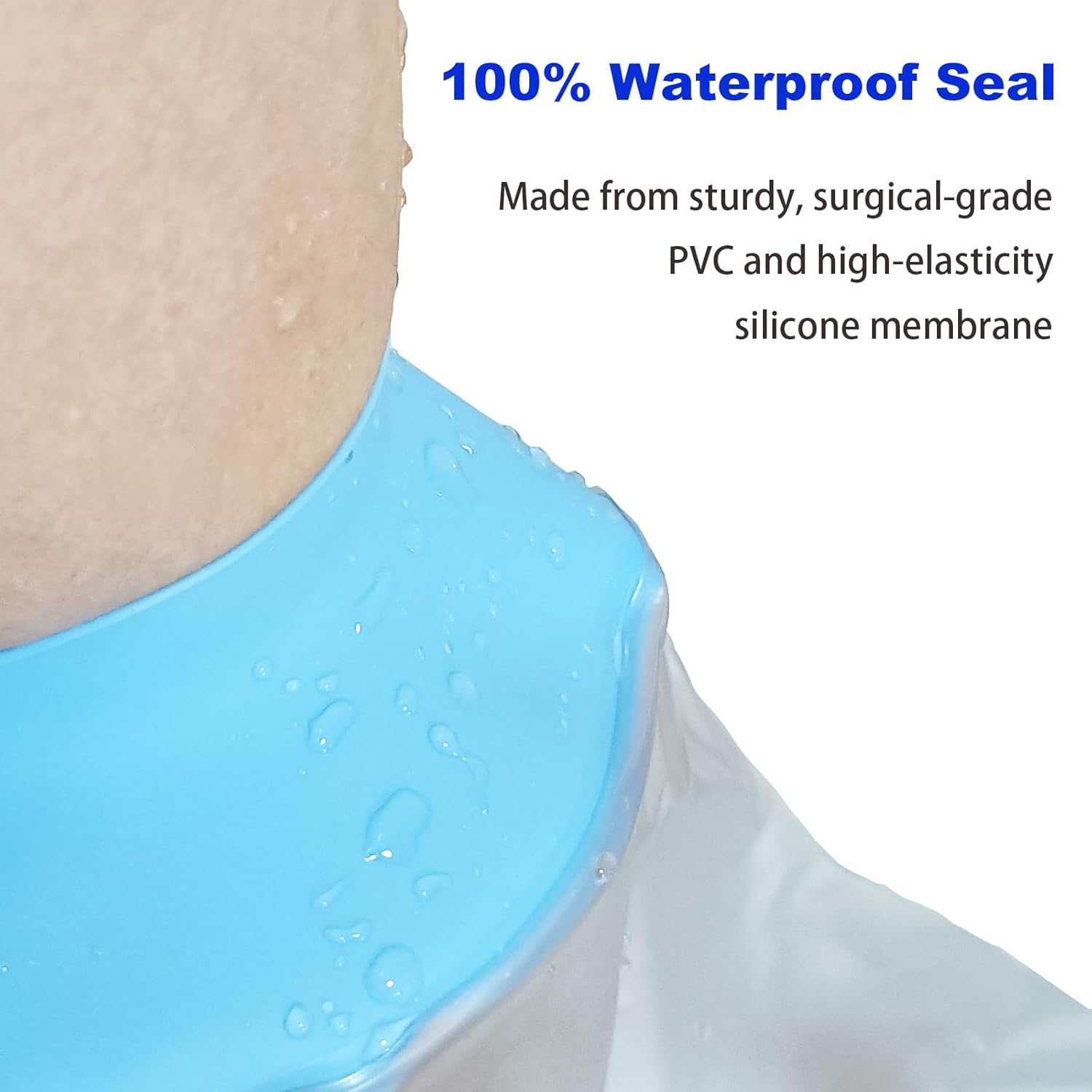 Wateproof Cast Covers for Shower Leg Adult, Full Leg Protector Shower Bandage Wound Showering for Broken Knee Foot Ankle Wound Burns Care Supplies, after Surgery Gifts,Reusable(30.7 In. Long) image number 6