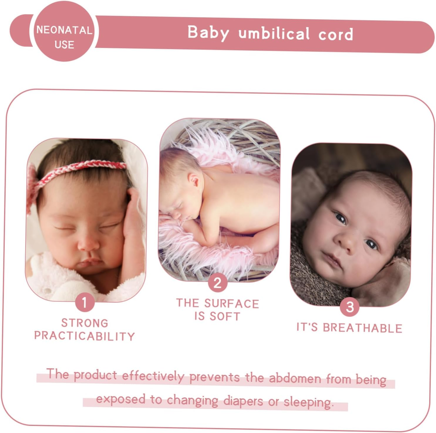 MERRYHAPY 3Pcs Navel Band Umbilical Cord Care Wrap Maternity Belt for Postpartum Pregnancy image number 4
