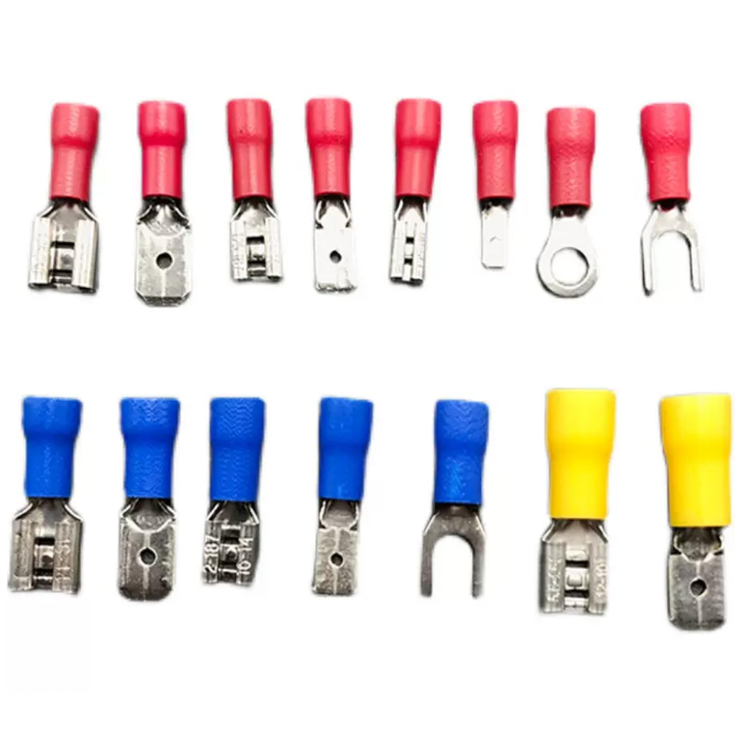 Yotsuba 280PCS Crimp Connectors, 2.8Mm 4.8Mm 6.3Mm Male and Female Spade Connector Kit, 15 Types Crimp Terminals Electrical Connectors, Electrical Terminals Includes Spade Ring Fork Wire Connectors image number 1