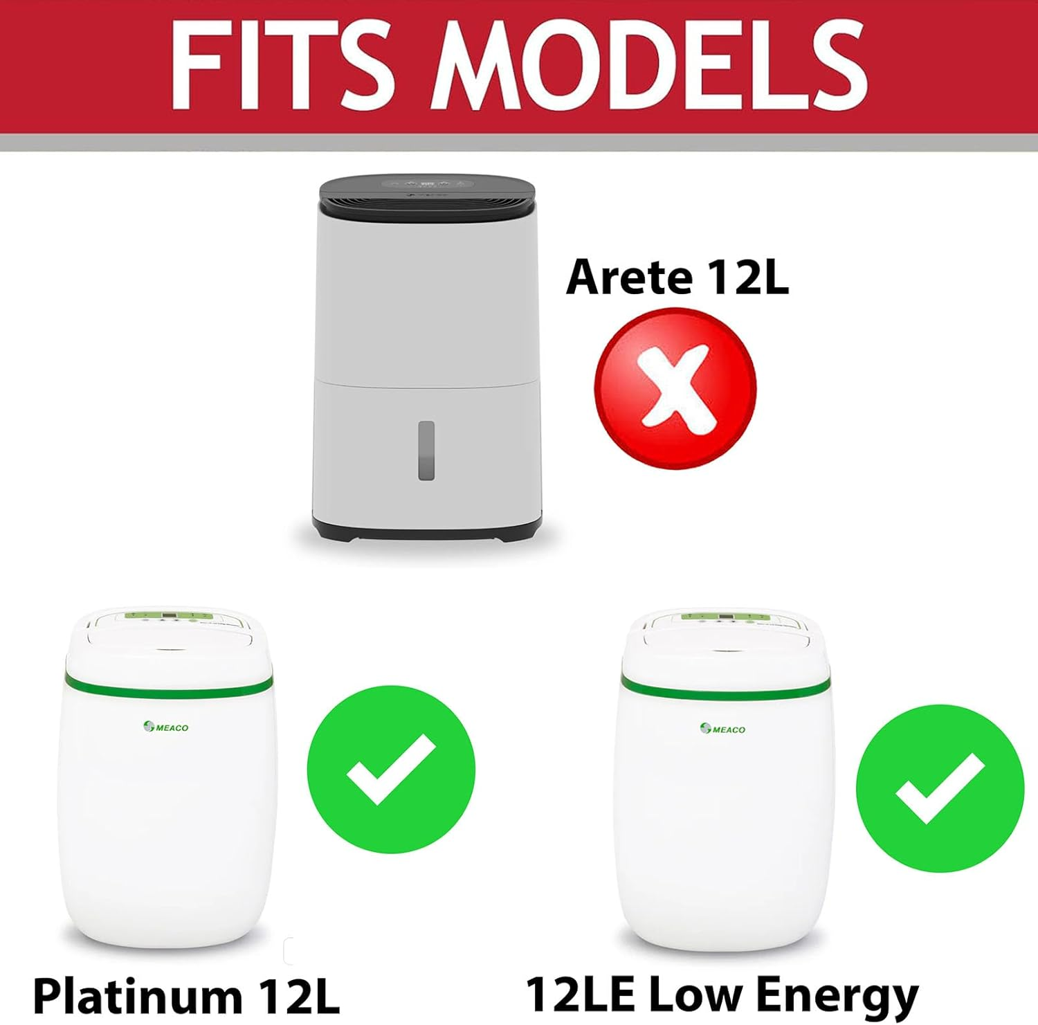 Spares2Go HEPA Filter Compatible with Meaco 12L 12LE Low Energy Platinum Dehumidifier and Air Purifier (Pack of 3 Filters)