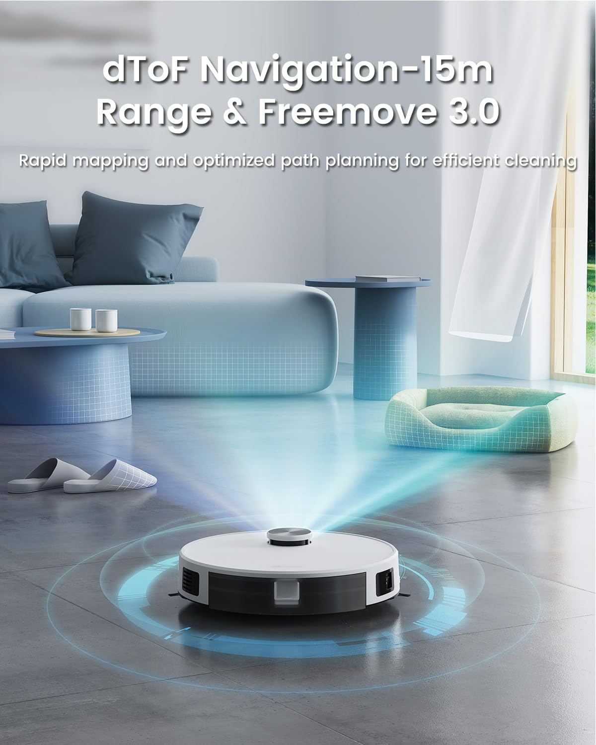 Lefant Robot Vacuum and Mop, Updated Mapping Dtof Navigation, Custom Cleaning, Multi-Floor Mapping, 4000Pa Powerful Suction, No-Go Zones, APP, Alexa & I Watch Control, Support 2.4G & 5G Wifi, M1 image number 5