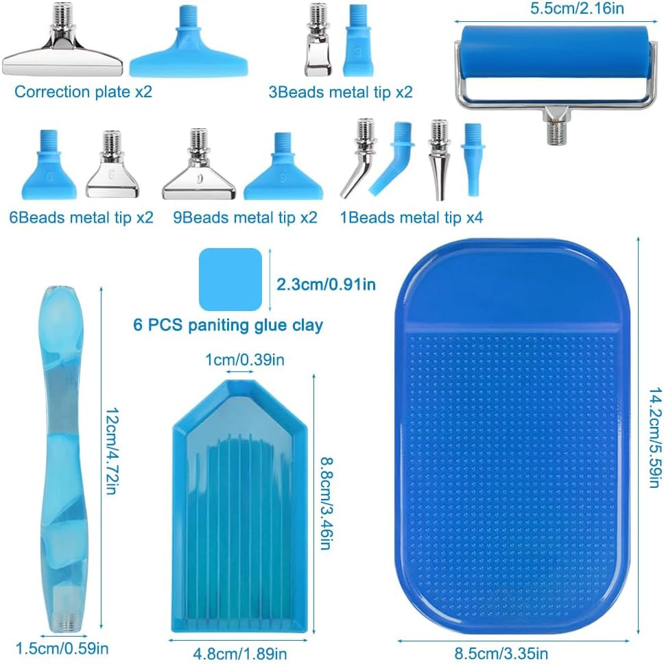 23 Pcs Diamond Art Painting Accessories, DIY Craft Kit for Adults, Multi-Color, Small, Unisex, All Seasons, Non-Foldable image number 2