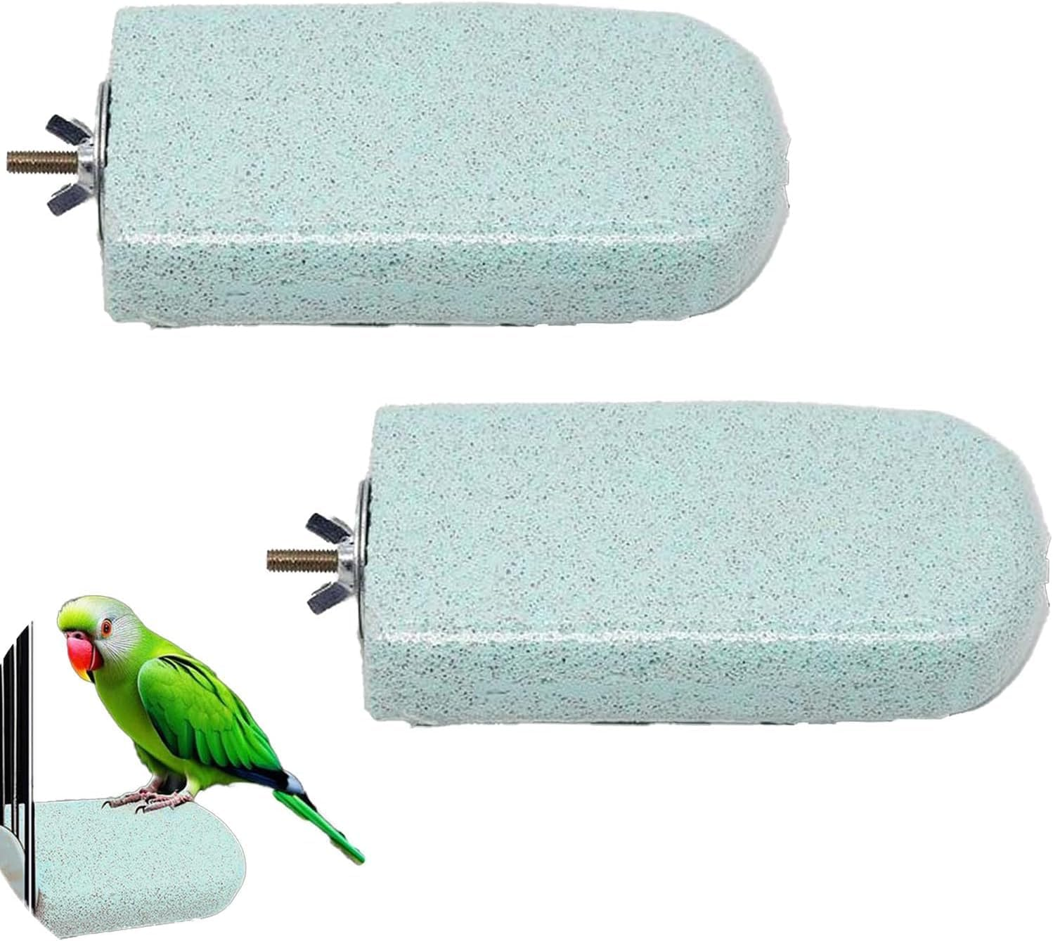 Resin Ice Cream Birds Stand, 2Pcs Bird Beak Grinding Stone Resin Perches, Birds Perch Beak Grinding Stone, Resing Birds Perches for Cage image number 6