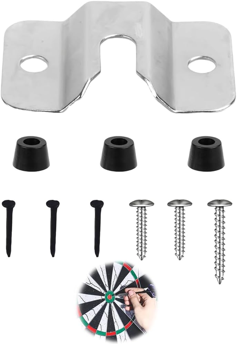 1 Set Dartboard Mounting Bracket Kit,Wall Mounting Kit with Hooks for Dartboard,Hanging Bracket Steel Dart Games, for Wall Closet Cushion Standard Dartboard image number 3