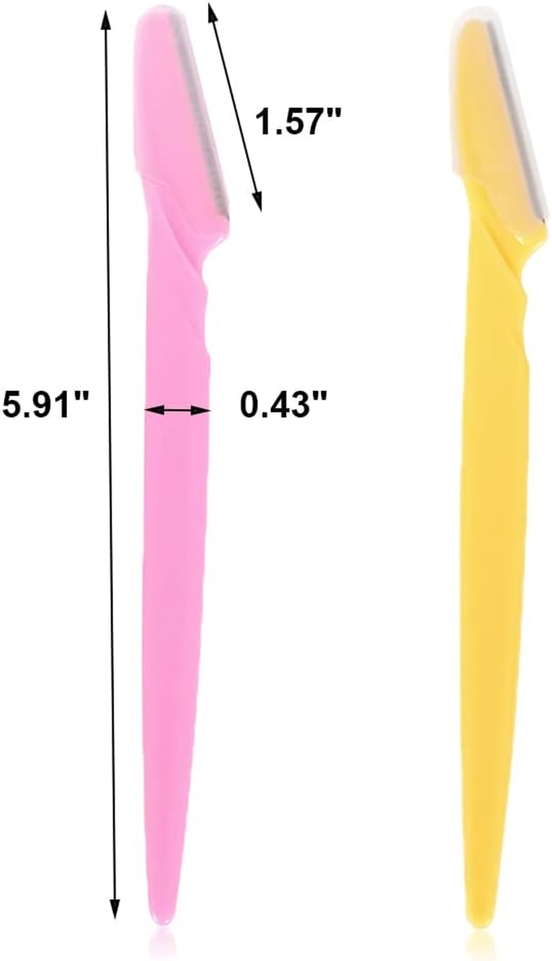Eyebrow Razor for Women, Beoffer 40Pcs Multipurpose Exfoliating Dermaplaning Tool Face Razor and Eyebrow Razors for Women Man with Precision Cover (Pink Yellow) image number 2