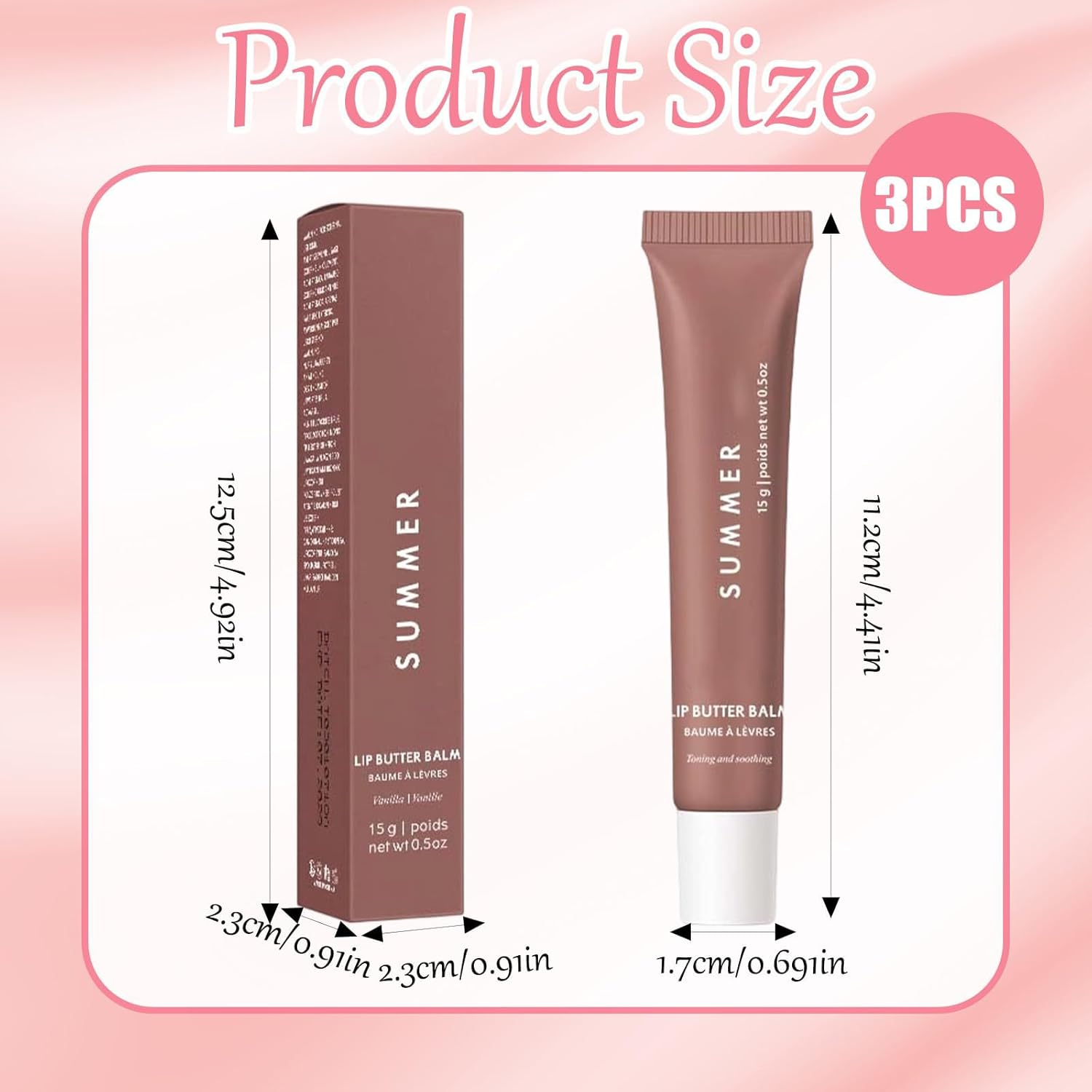 3PCS Summer Lip Balm Set, Tinted Lip Balm for Daily Hydration, Nourishing Lip Mask with Sheer Finish, Lip Gloss Collection for Soft and Supple Lips image number 1