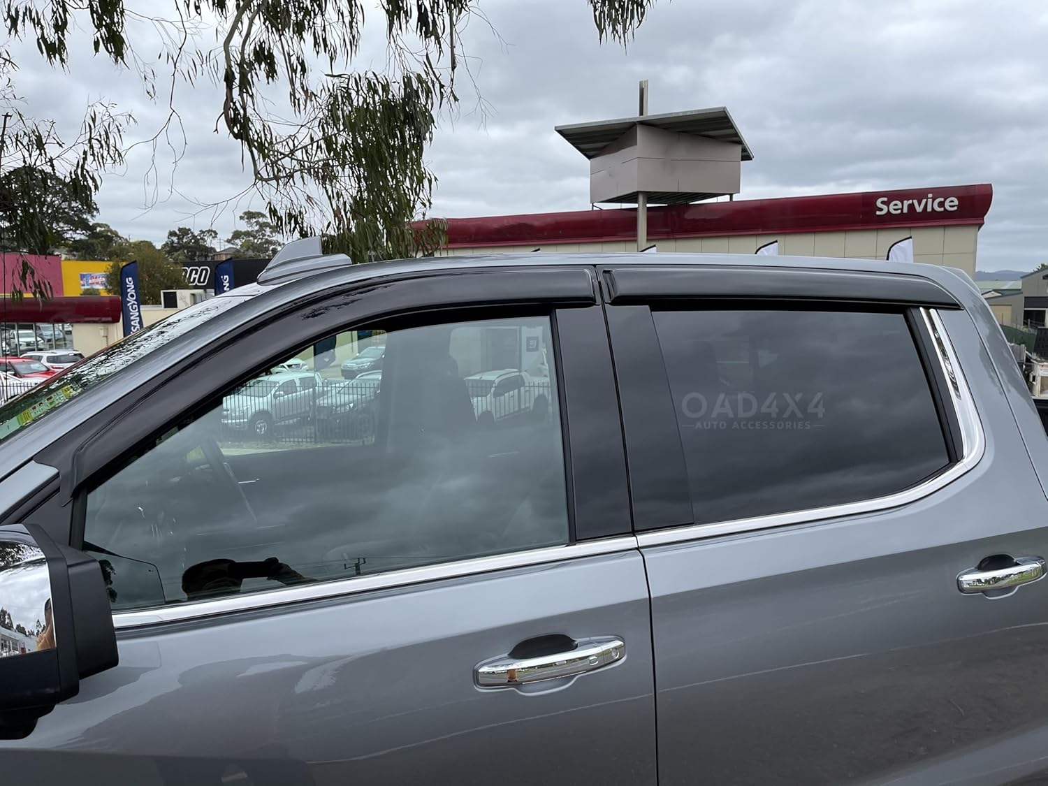 OAD4X4 Weathershields Compatible with Chevrolet Silverado 1500 T1 Series 2020-Onwards, Weather Shields Window Visors Wind Deflectors Sun Rain Guard 4PCS Set image number 6