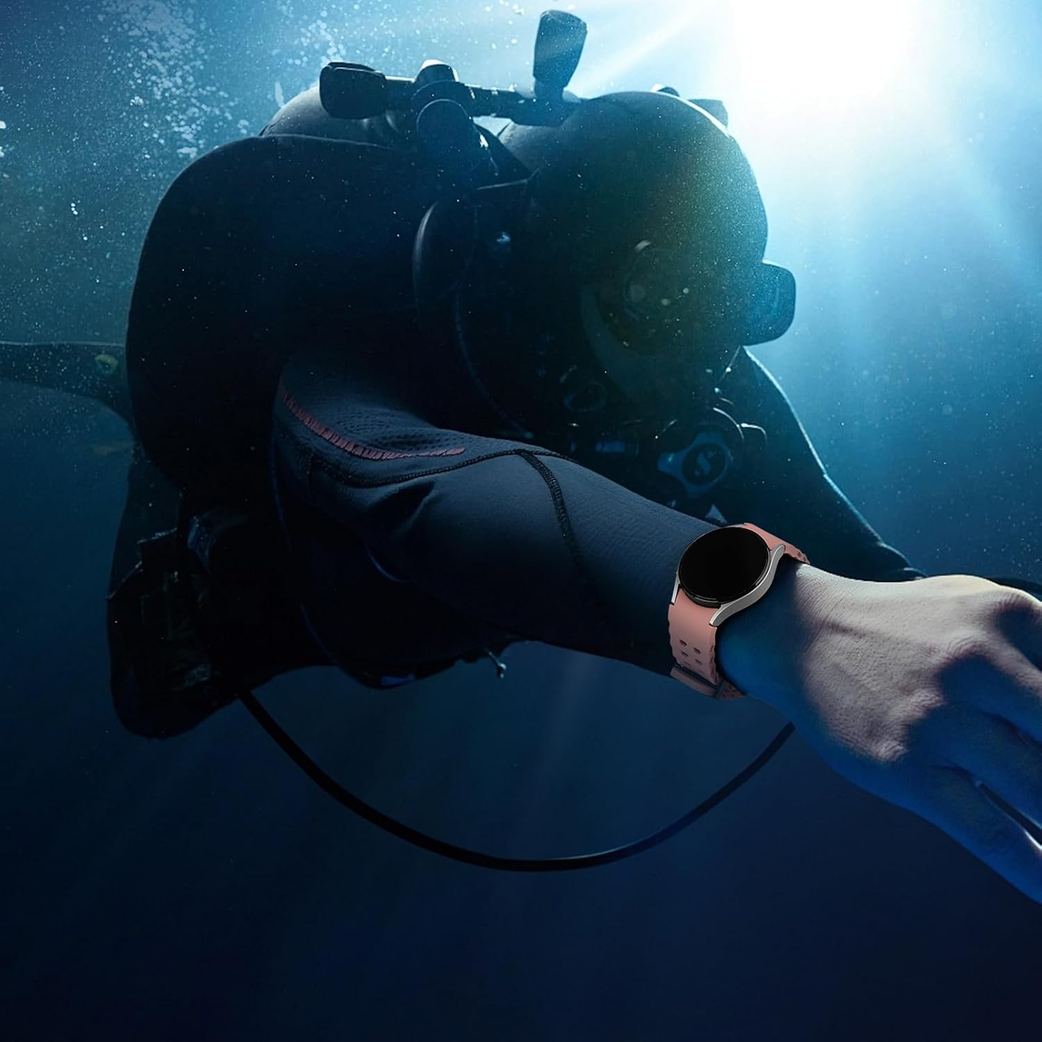 Ocean Band for Samsung Galaxy Watch 7 Band 40Mm 44Mm,Silicone Breathable Bracelet Wristband for Samsung Galaxy Watch FE/6/5/4 40Mm 44Mm/5 Pro 45Mm/6 Classic 43Mm 47Mm/4 Classic 42Mm 46Mm - Bright Green image number 5