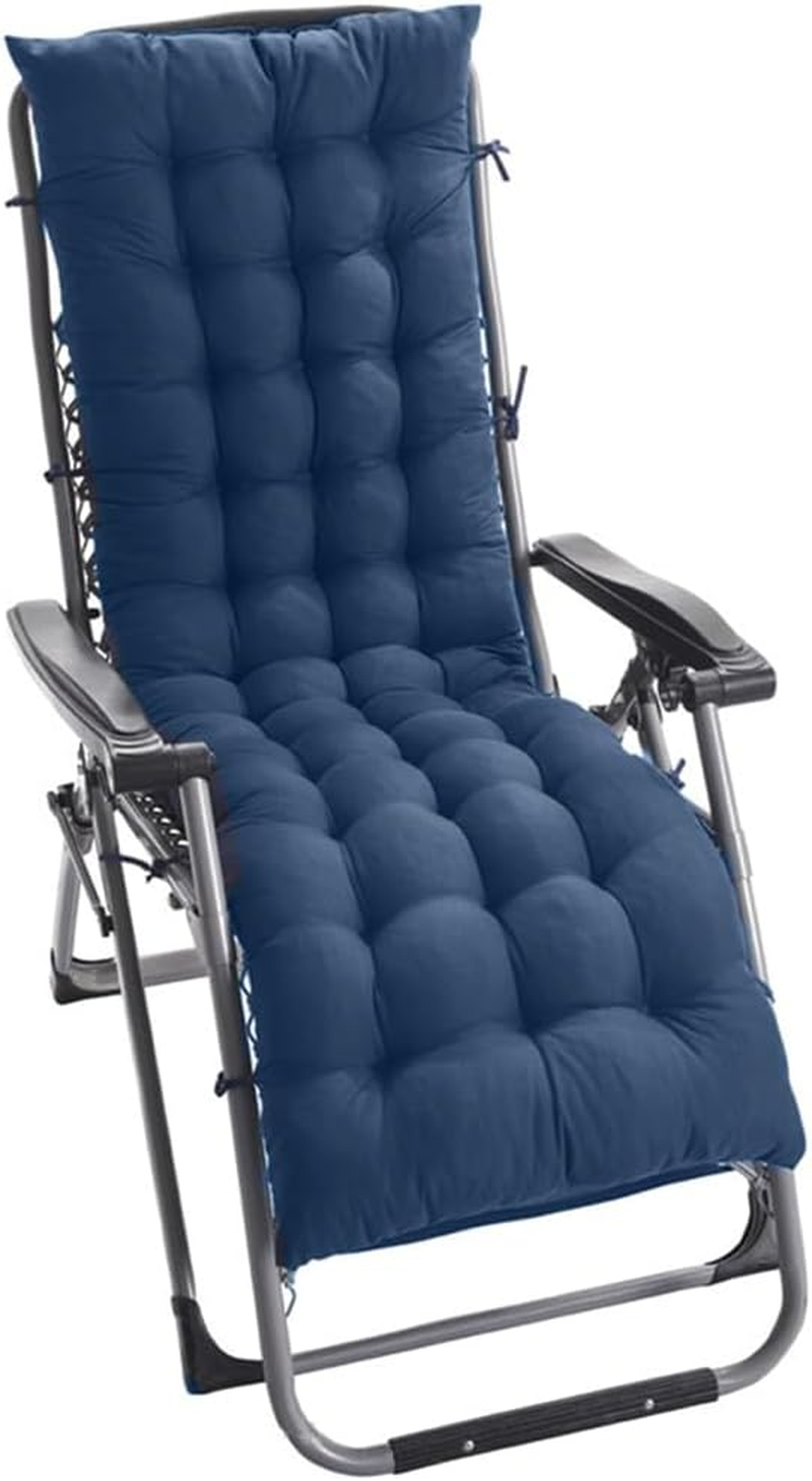 Thick Padded Sun Lounger Cushion with Ties, Quilted High Back Recliner Pad for Garden Patio Chaise Rocking Chairs, Indoor Outdoor Seat Mattress Replacement image number 2