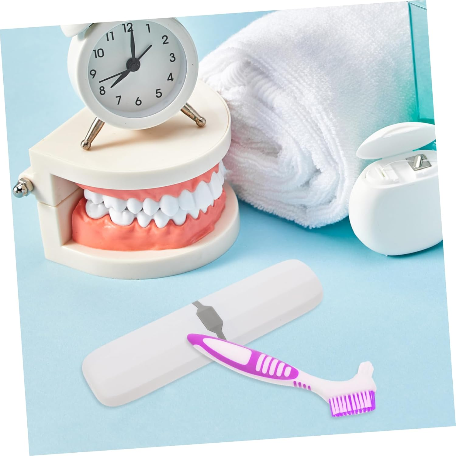 SOESFOUFU Travel Denture Toothbrush Storage Box Portable Toothbrush Travel Case Suction Cup Holder