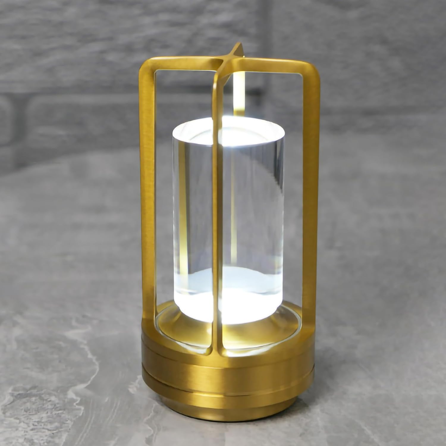 Candico Cordless Bedside Table Lamp Rechargeable Portable Touch,2000Ma Battery Operated Lamps LED Night Light,3Color Stepless Dimming Crystal Lantern Suitable Bedrooms,Bars,Cafes,Camping,Black